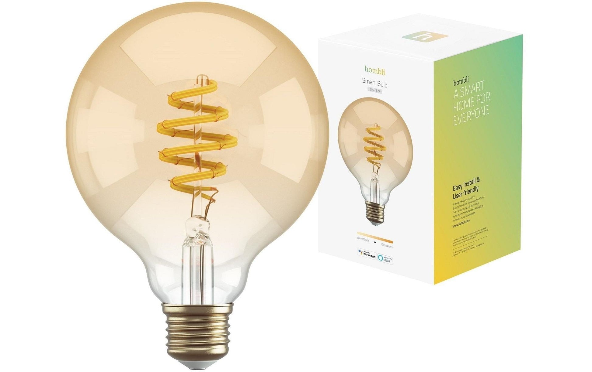 Hombli Smart-Leuchtmittel E27 HBEB-0312 – 300 lm, 1800–2700 K, WLAN/App, dimmbar – Transparent