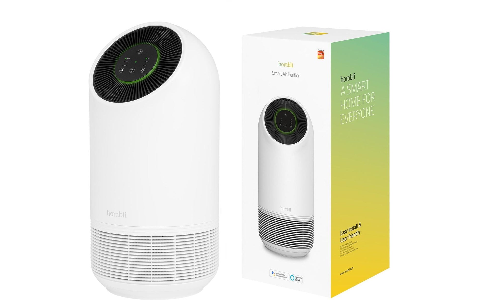 Hombli Smart Luftreiniger – CADR 90 m³/h, bis 25m², WLAN, App-Steuerung, 30 dB