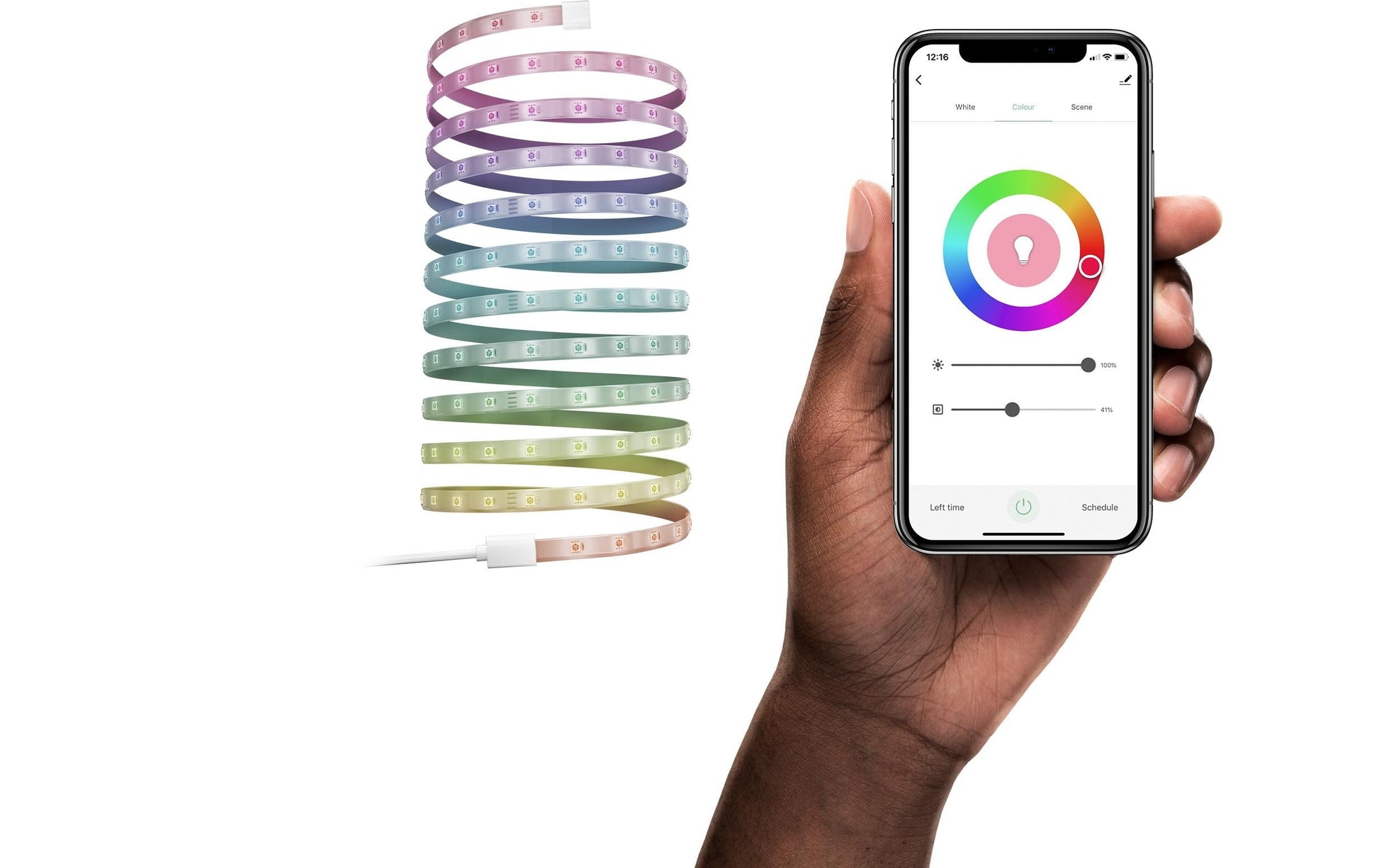 Hombli LED-Strip 5 m – WLAN, für Amazon Alexa & Google Assistant – mehrfarbig (RGB), 2'000–6'500 K