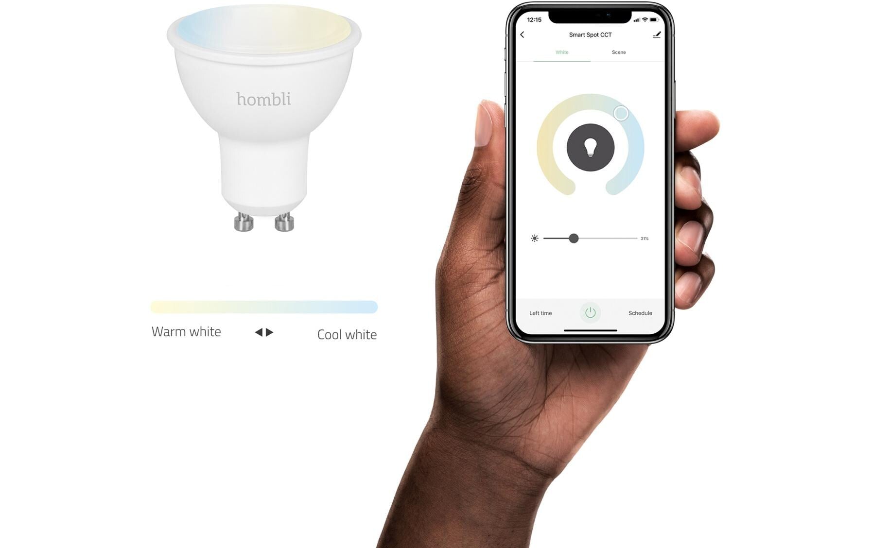 Hombli Smart-Leuchtmittel GU10 – 2700–6500 K, 350 lm, 4,5 W, WLAN – 2 Stk.