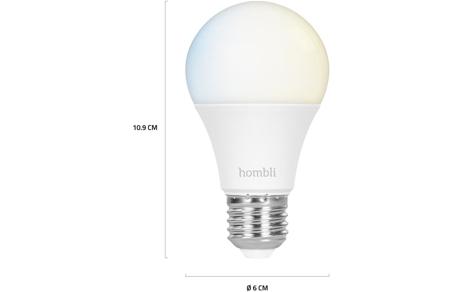 Hombli Smart-Leuchtmittel E27 – 800 lm, 2700–6500 K, WLAN/App, dimmbar – Weiss