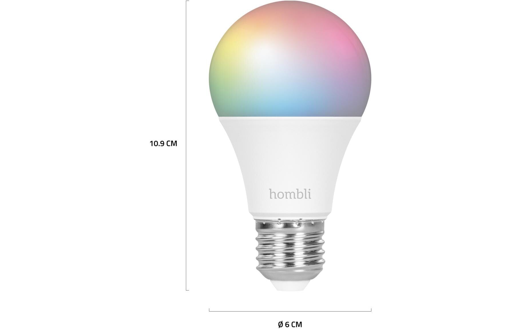 Hombli Smart-Leuchtmittel E27 – RGB+CCT, 2700–6500 K, 800 lm, WLAN – für Alexa, Google Assistant – 2 Stk.
