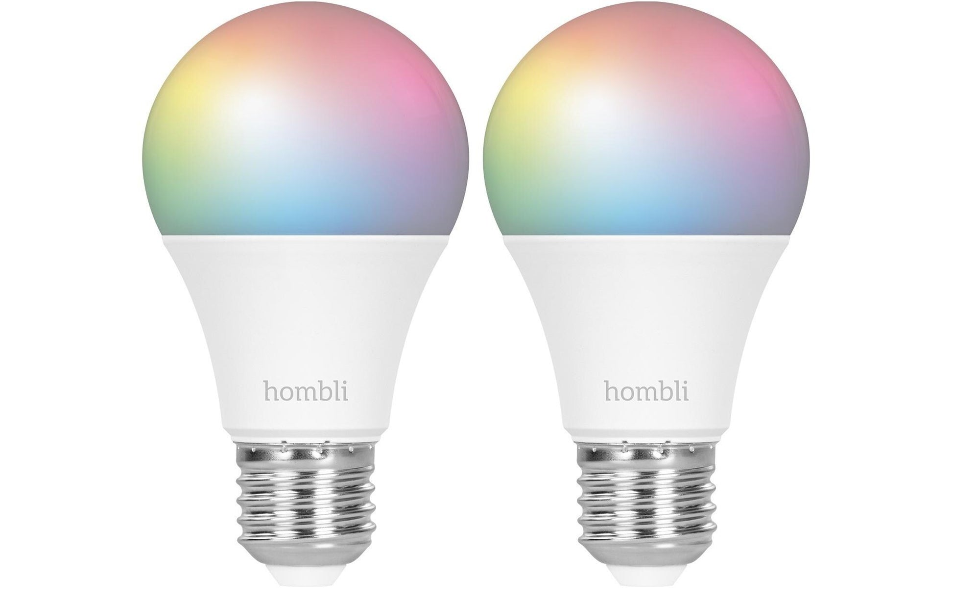 Hombli Smart-Leuchtmittel E27 – RGB+CCT, 2700–6500 K, 800 lm, WLAN – für Alexa, Google Assistant – 2 Stk.