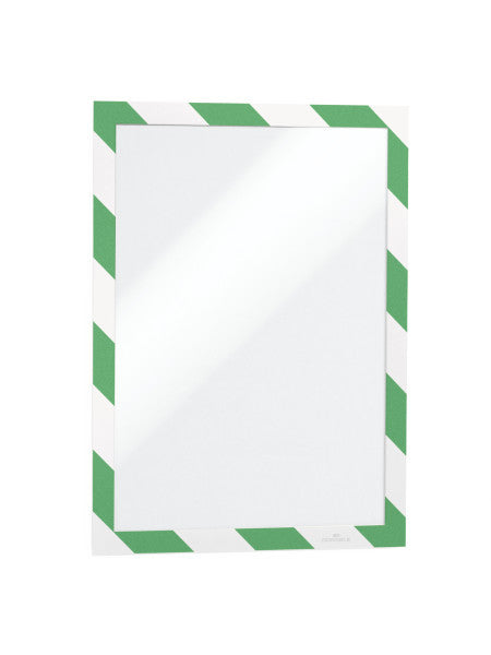 Durable DURAFRAME Sicherheits-Magnetrahmen – A4 – grün/weiss – 2er-Pack