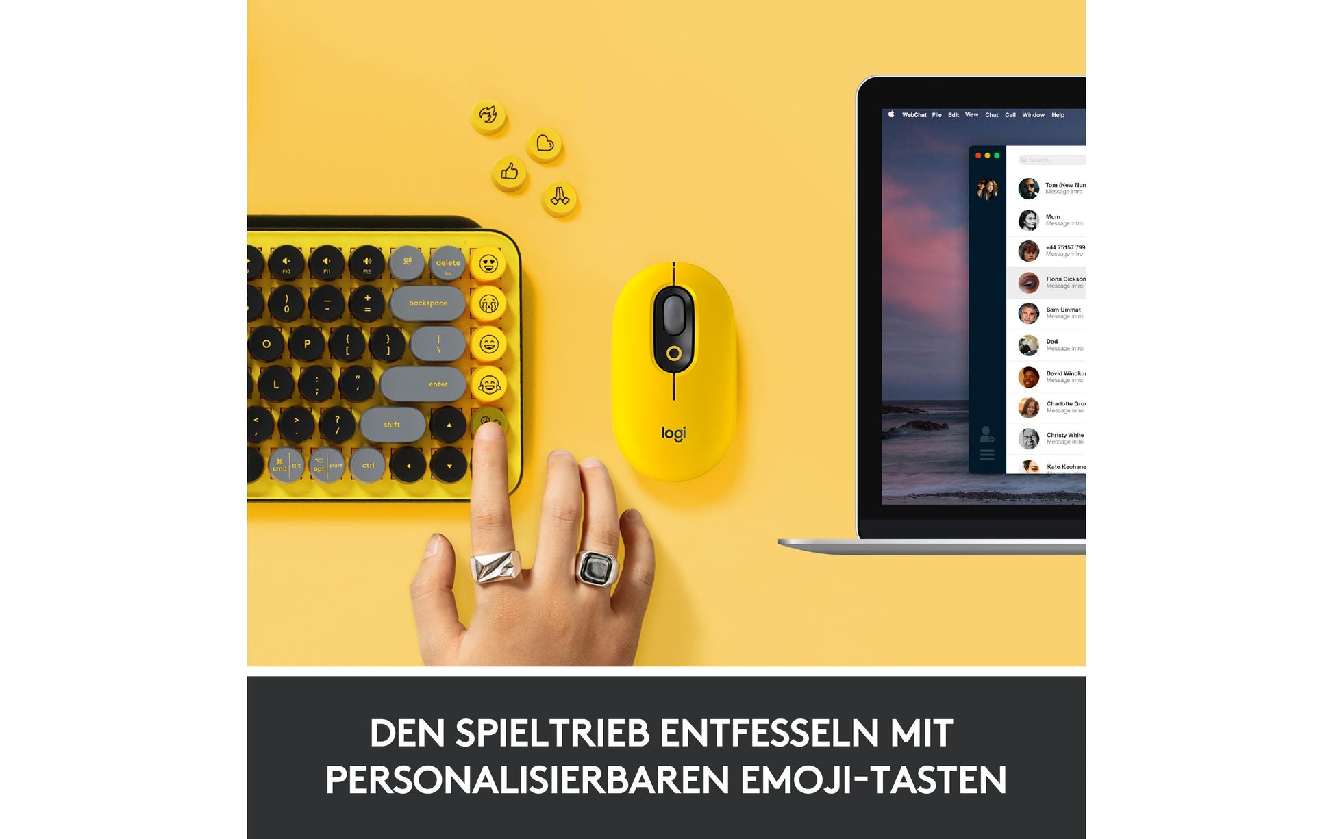 Logitech POP Keys – Tastatur, kabellos (Bluetooth/2,4 GHz), CH-Layout (DE-CH) – für Windows & macOS