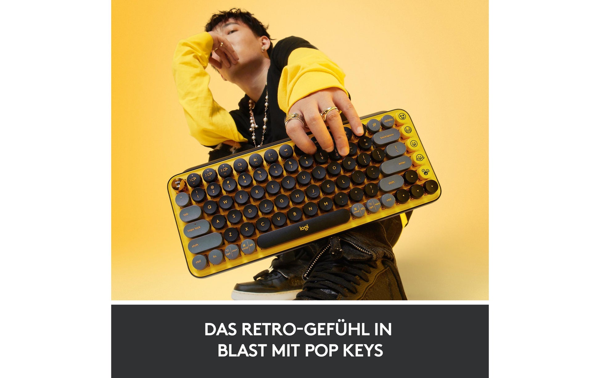Logitech POP Keys – Tastatur, kabellos (Bluetooth/2,4 GHz), CH-Layout (DE-CH) – für Windows & macOS