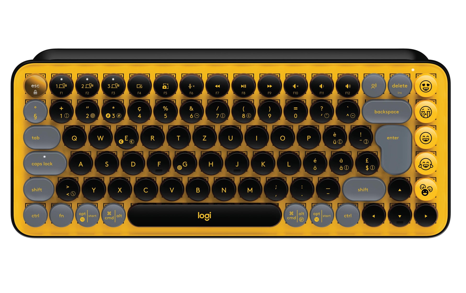 Logitech POP Keys – Tastatur, kabellos (Bluetooth/2,4 GHz), CH-Layout (DE-CH) – für Windows & macOS