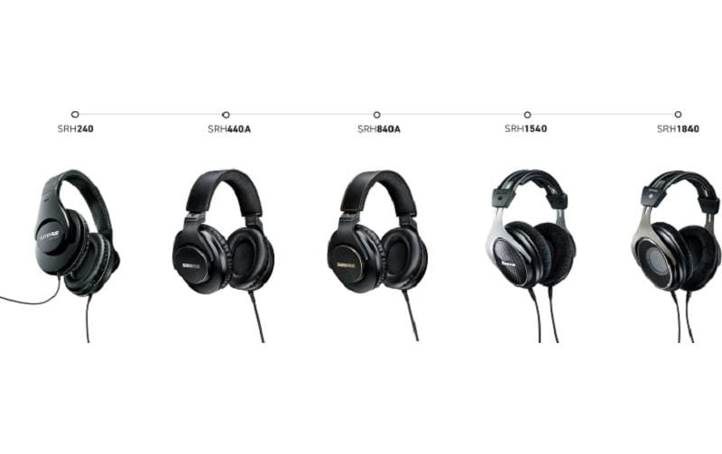 Shure SRH440 – Over-Ear Studiokopfhörer – 6,3 mm Klinke, geschlossen, 3 m, 40 Ω – Schwarz