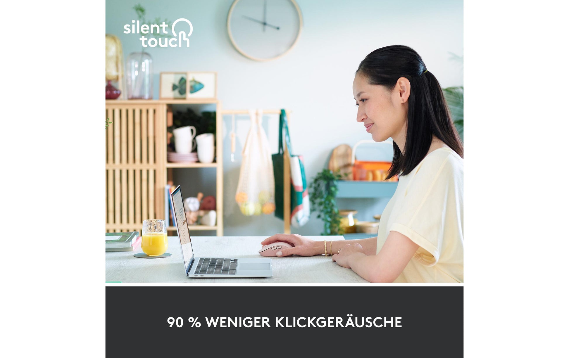 Logitech M650 Maus – kabellos, für Rechtshänder, Handflächengrösse M, Rosa