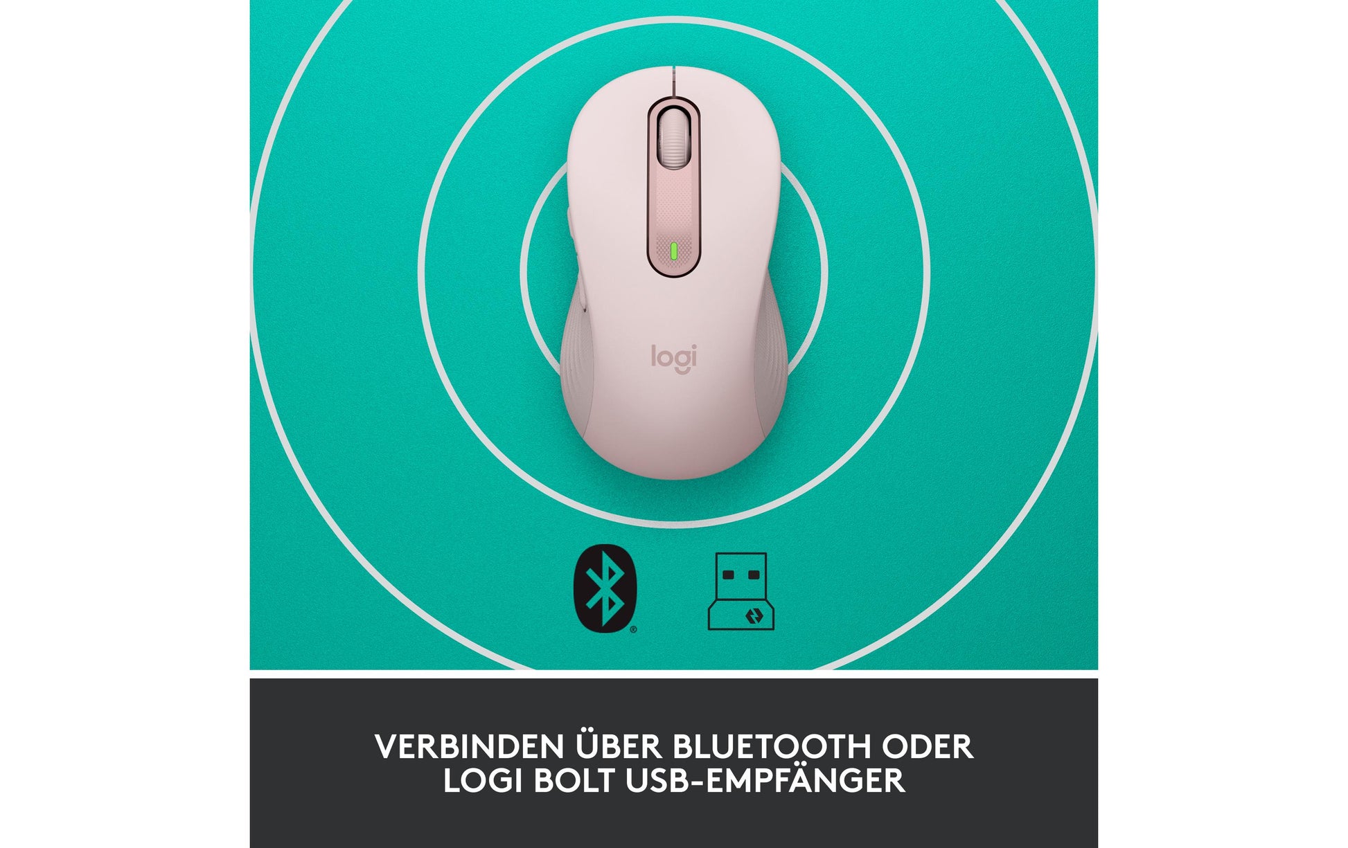 Logitech M650 L Maus – kabellos, für Rechtshänder, rosa