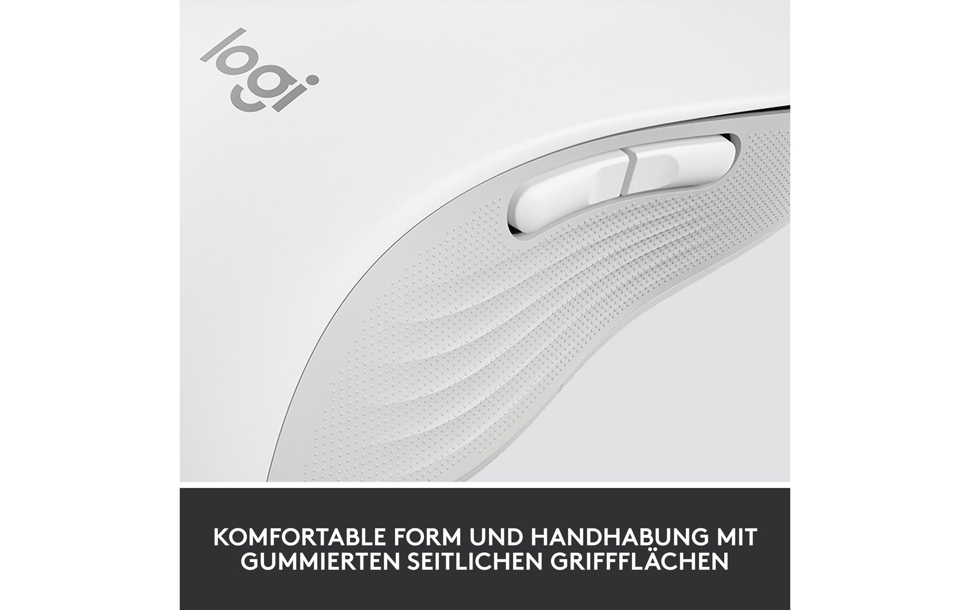 Logitech M650 L Maus – kabellos, für Linkshänder, für Handflächen L, weiss
