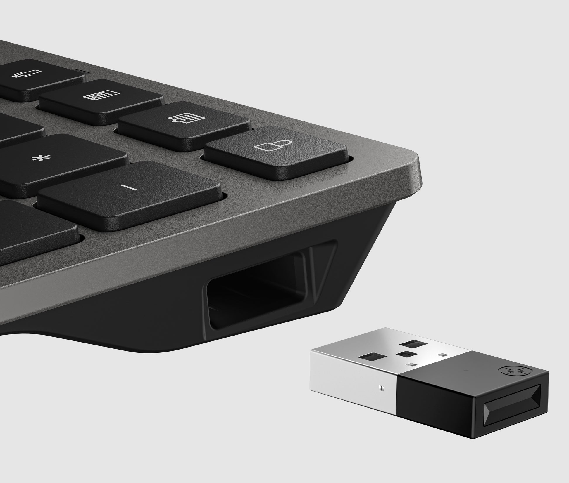 HP 720 Multi-Device – Tastatur – Bluetooth & 2,4 GHz (USB-A Empfänger) – Wiederaufladbar – Schwarz