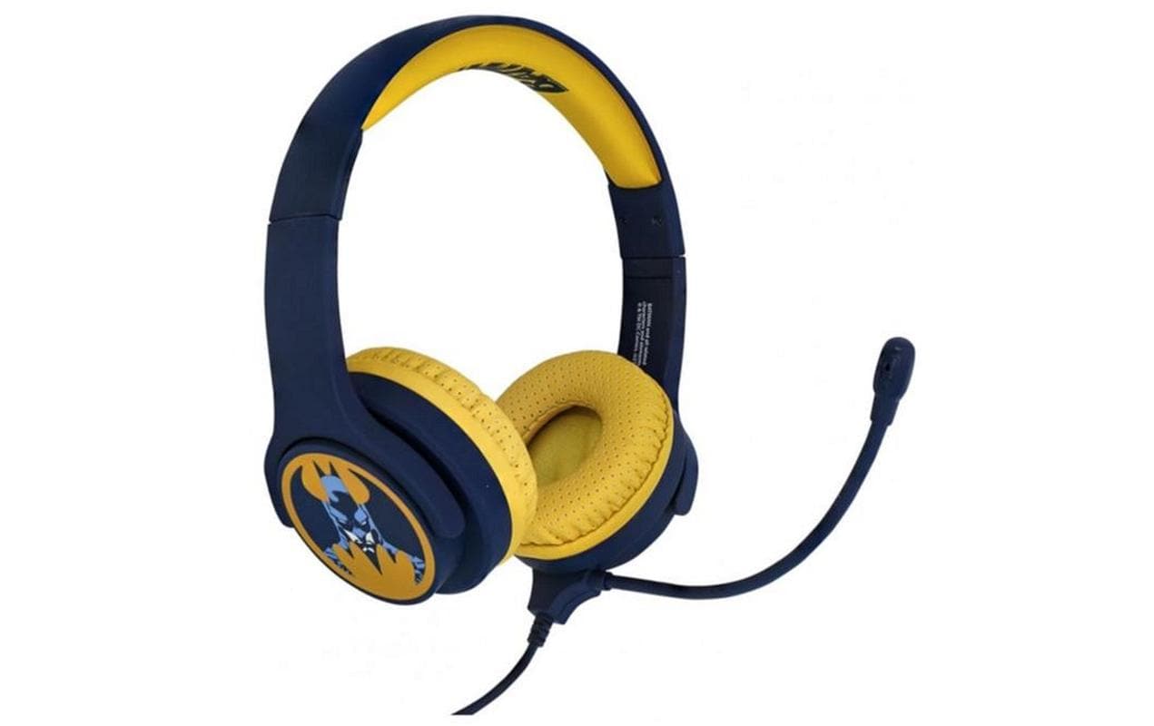 OTL Technologies OTL Batman Study – Gaming-Headset (On-Ear) – 3,5 mm, geschlossen, abnehmbares Boom-Mikrofon – blau