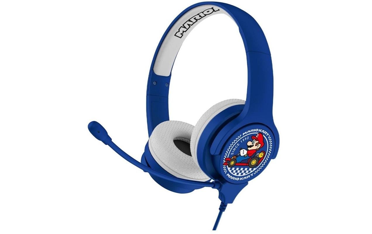 OTL Technologies Mariokart Study Kinderkopfhörer – On-Ear, Stereo, Kabel, 3,5 mm Klinke, Blau/Weiss