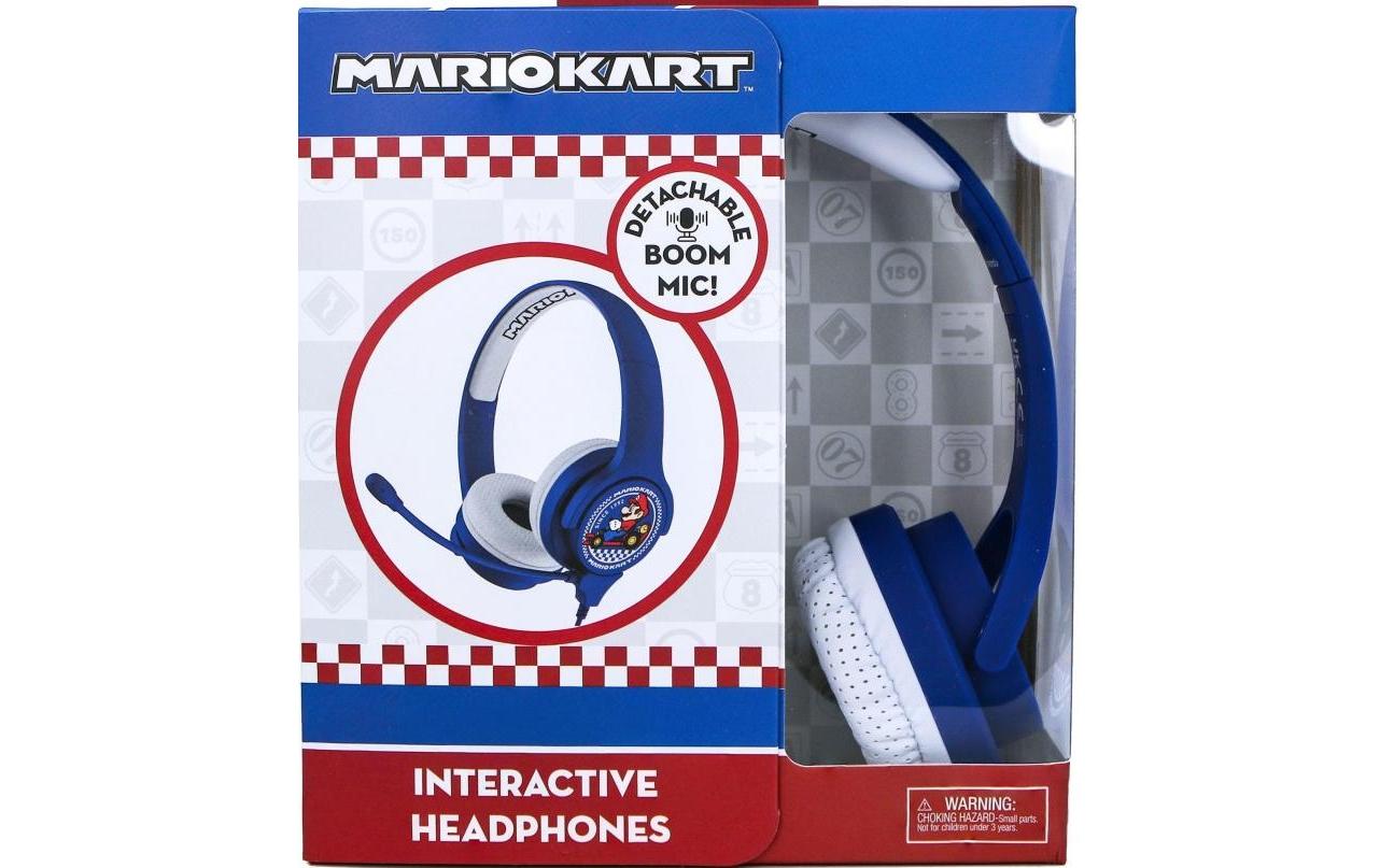 OTL Technologies Mariokart Study Kinderkopfhörer – On-Ear, Stereo, Kabel, 3,5 mm Klinke, Blau/Weiss