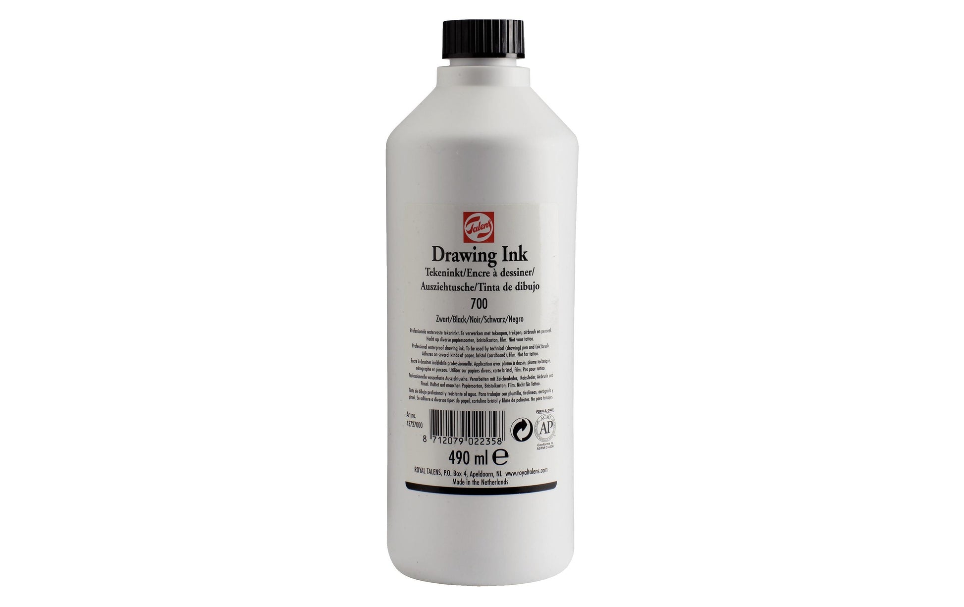 Talens Zeichentusche – Schwarz – 490 ml