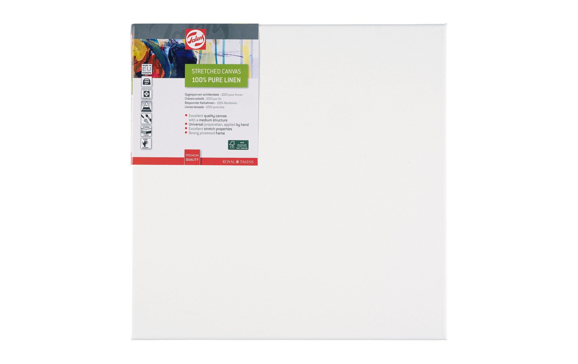 Talens Keilrahmen – 40 × 40 cm – 360 g/m² – Leinen – für Lackierung