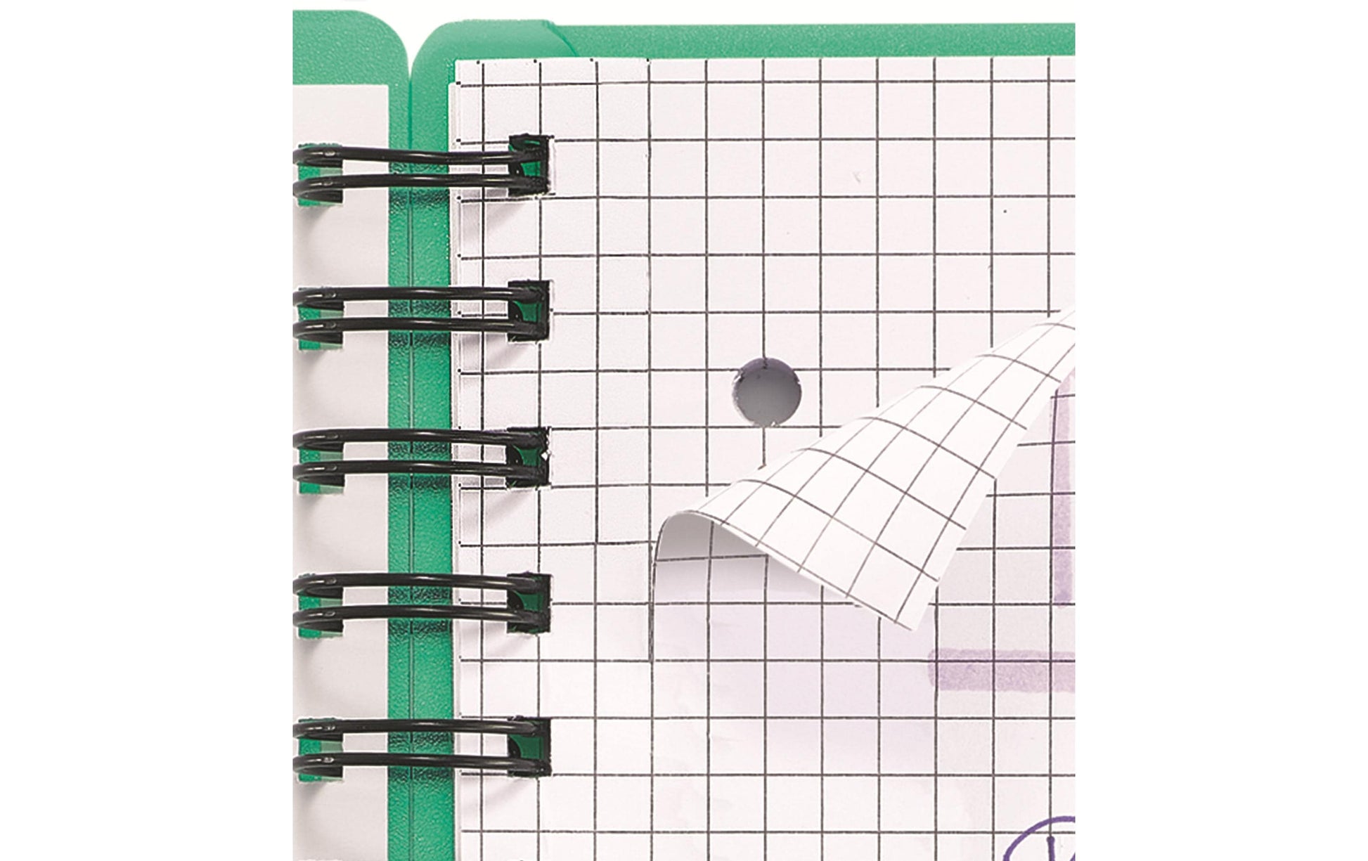 Kolma Collegeblock A4, 5 mm kariert, Spiralbindung, 100 Blätter, 4-fach gelocht, perforiert, 70 g/m² – grün