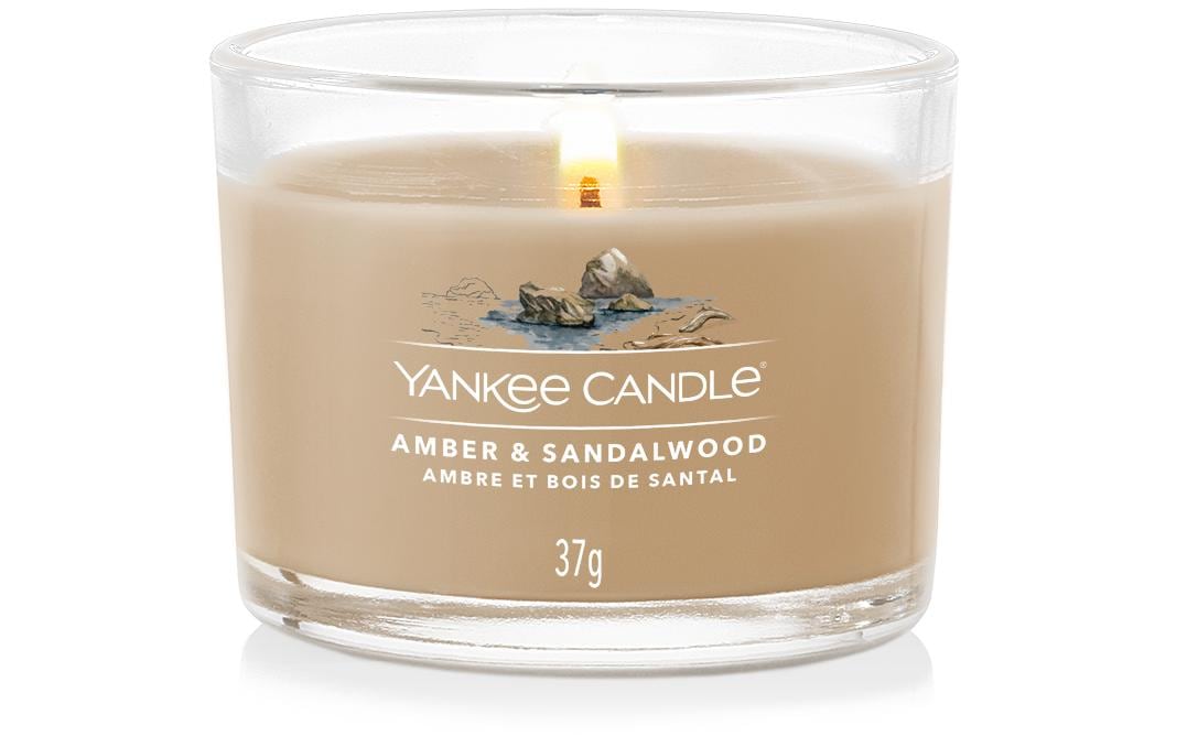 Yankee Candle Duftkerze – Bernstein & Sandelholz – Ø 5,4 × 4,5 cm – 10 h
