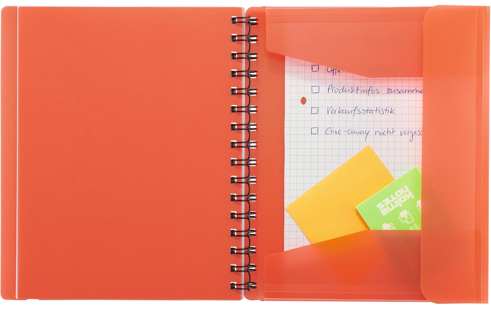 Kolma Collegeblock A5, kariert, Spiralbindung, 100 Blatt, 2-fach gelocht, perforiert, 70 g/m² – orange