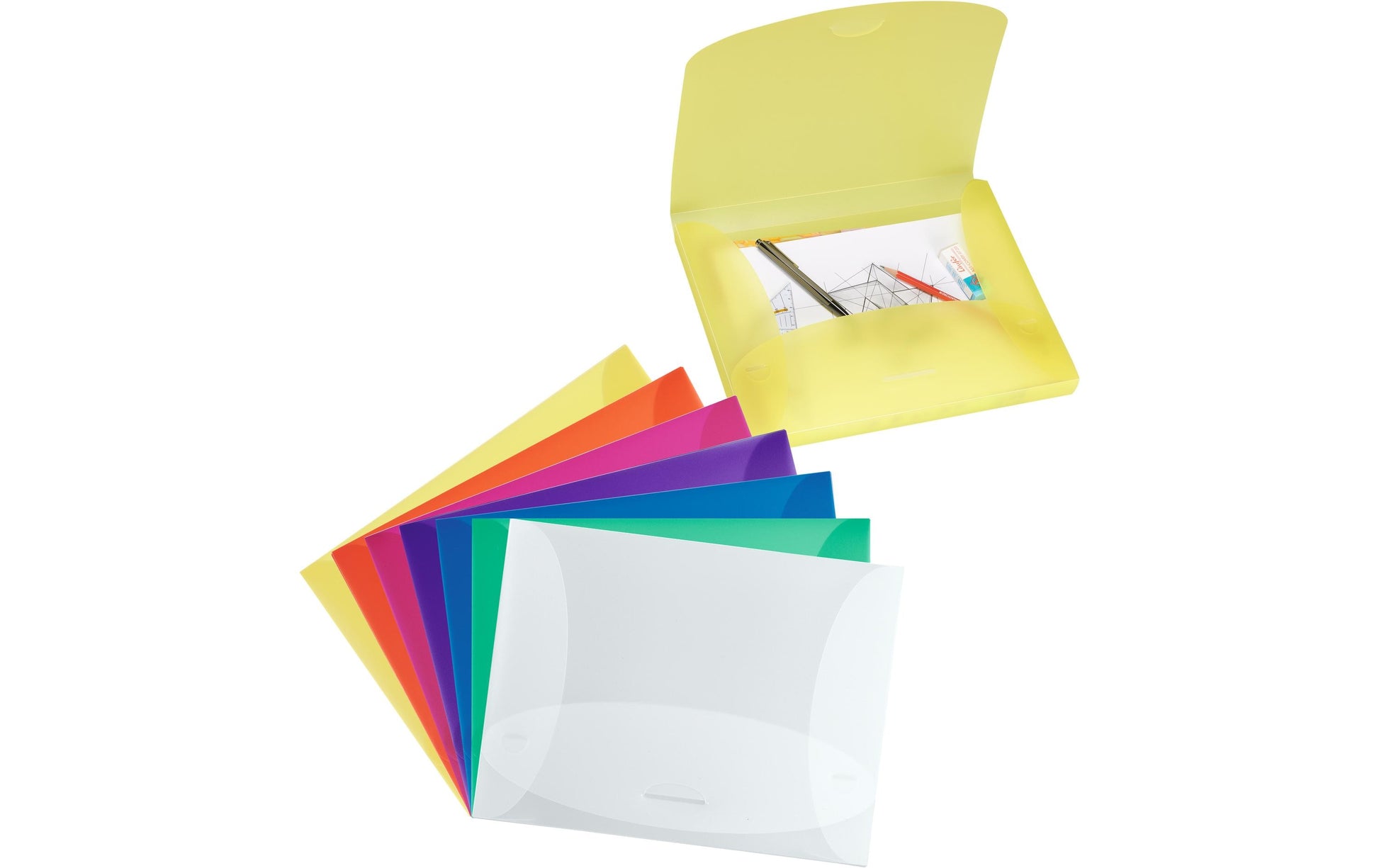 Kolma Sammelmappe für A4, Kunststoff, transparent, mit Steckverschluss