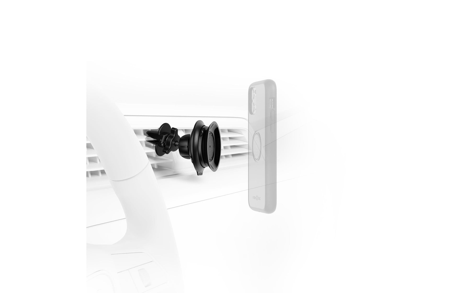 FIDLOCK Vacuum Base – Auto-Halterung – magnetisch, Lüftungsschlitz – für Smartphones (Universal) – Schwarz