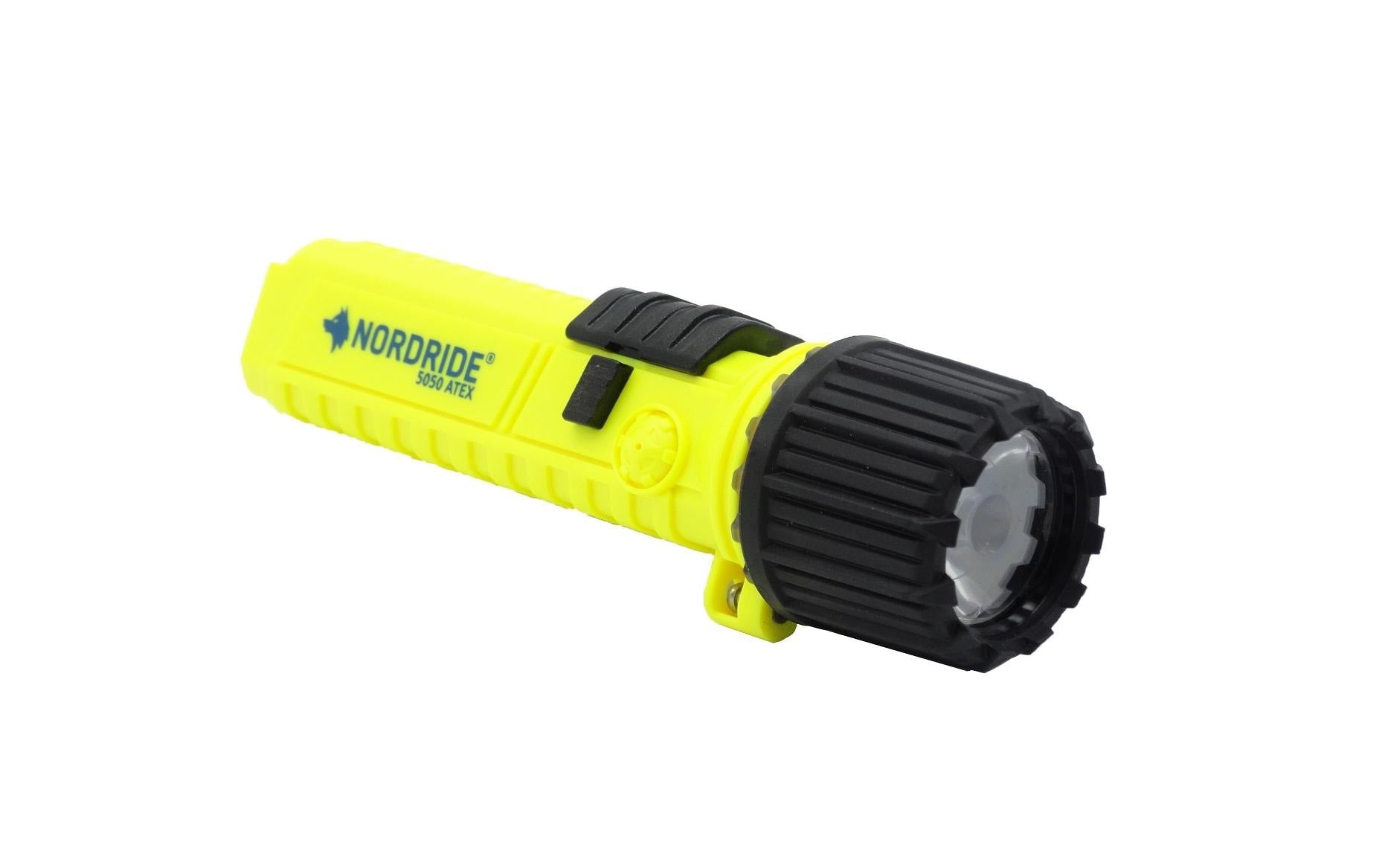 NORDRIDE Taschenlampe 5050 Atex – 180 lm, 117 m, IP68, dimmbar, 4× AA – Schwarz