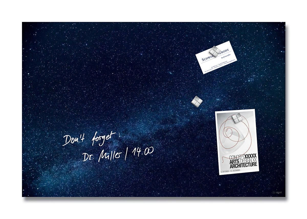 Sigel Whiteboard – 60 × 40 cm, Glas, magnetisch, Wandmontage, inkl. SuperDym Magnetwürfel, Montagesatz