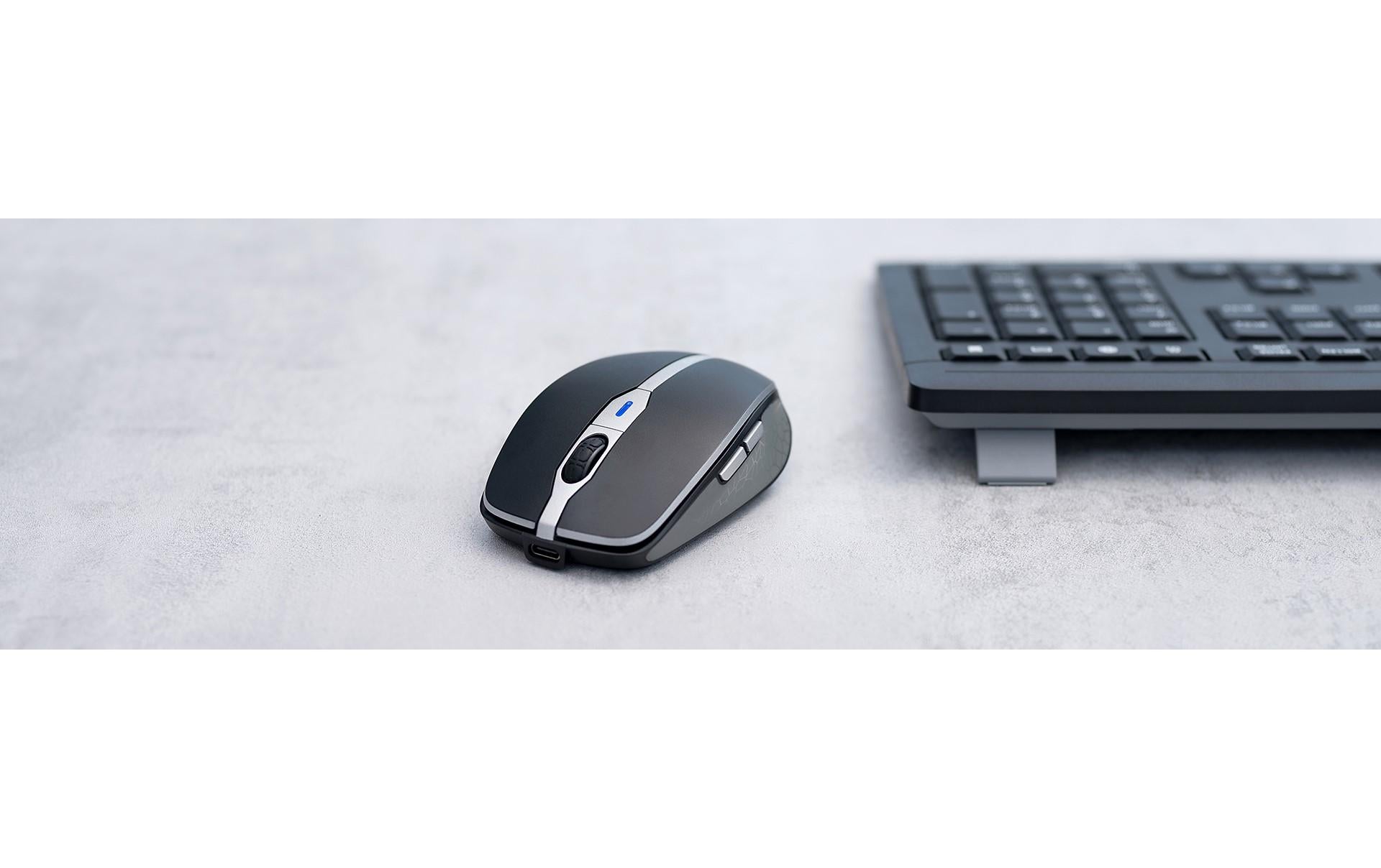CHERRY MW 9100 Maus – kabellos, Bluetooth + 2,4 GHz, USB-A, 2'400 dpi, 6 Tasten, beidhändig, schwarz