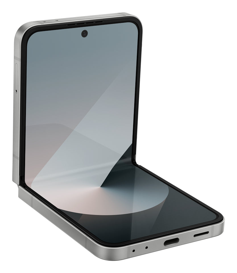 Samsung Galaxy Z Flip6 – silber, 6,7", 2640 × 1080, Android 14, 512 GB, 12 GB, Dual-SIM, 5G, NFC, wasserfest
