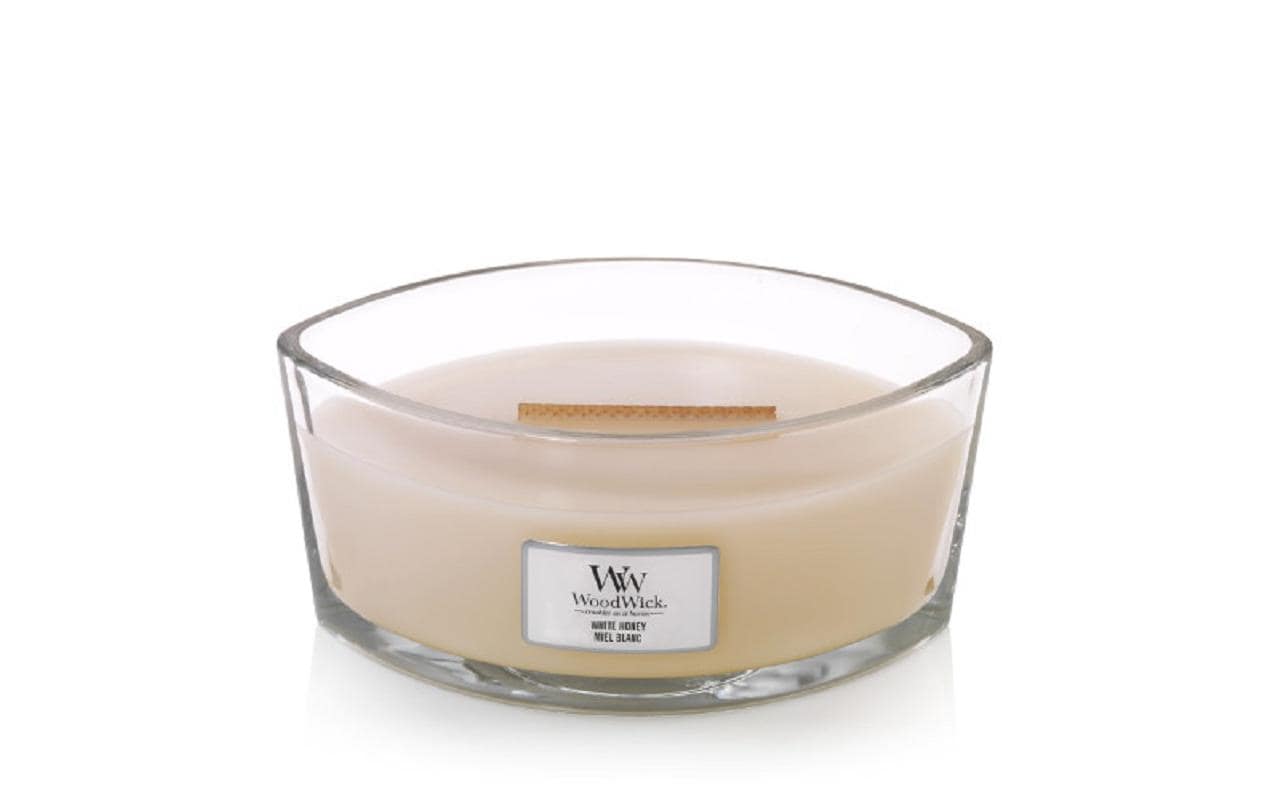 WoodWick Duftkerze White Honey, weiss, Glas, 19,1 × 12,1 × 9,2 cm, 1 Stück