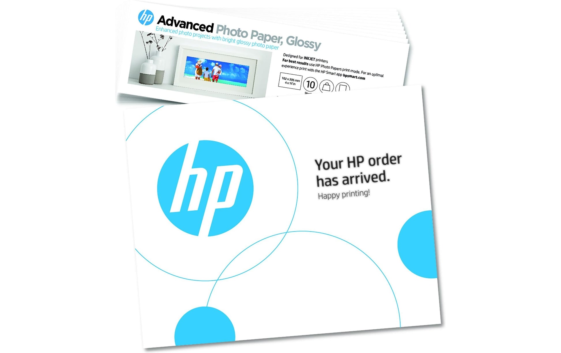 HP Advanced Fotopapier – glänzend, 100 × 305 mm, 10 Blatt