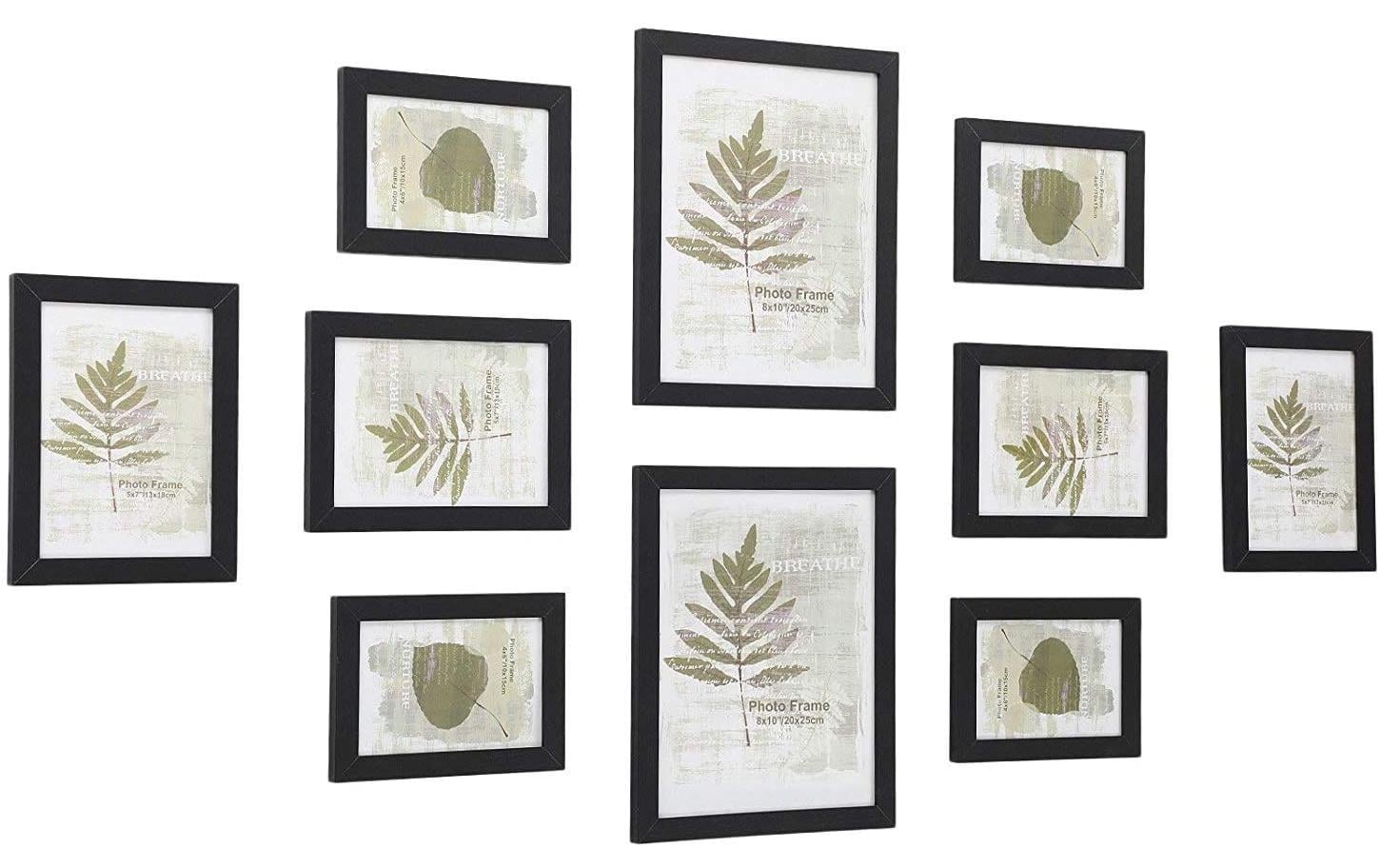 Songmics Bilderrahmen – für 20 × 25 cm – 10-teilig – MDF & Kunststoff, schwarz
