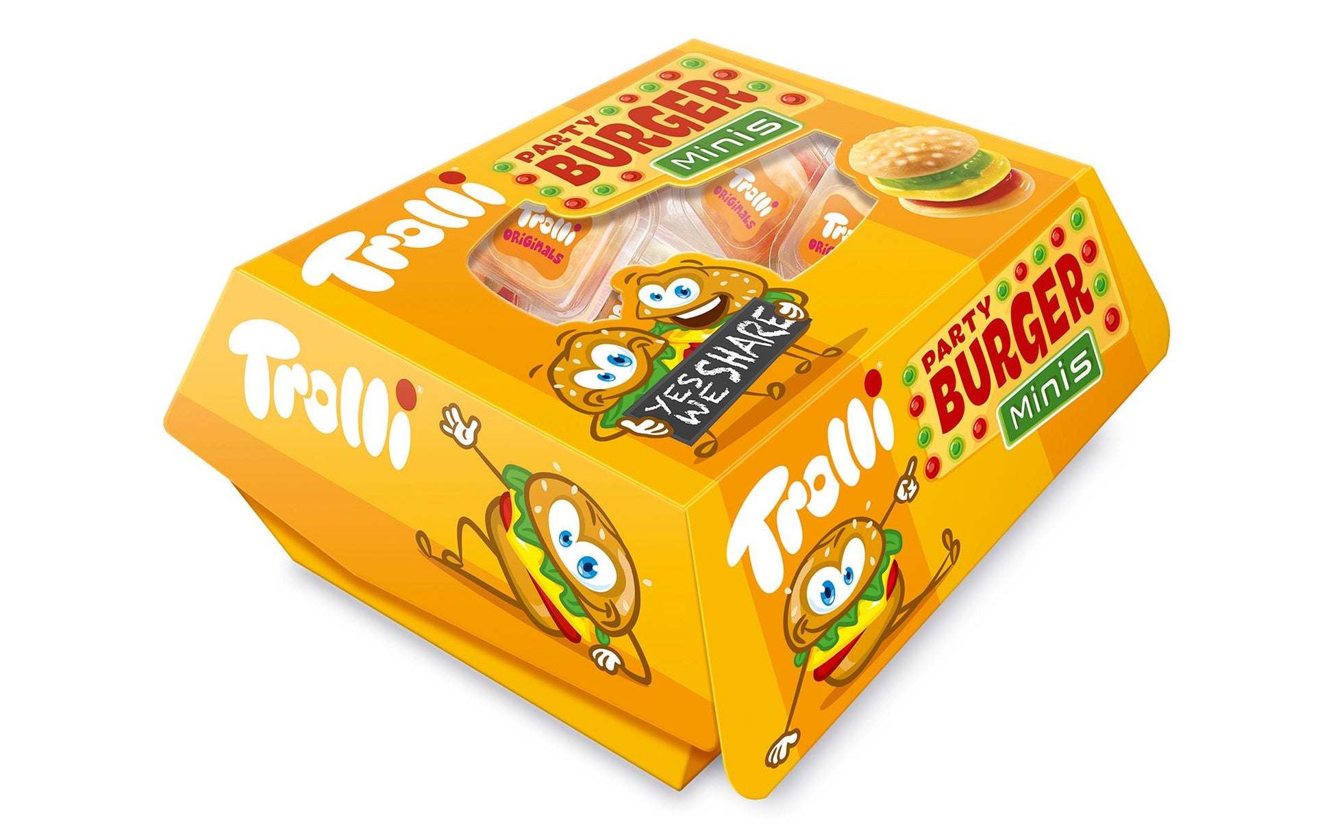 Trolli Mini Burger Snack-Box Gummibonbons – Früchte – 150 g