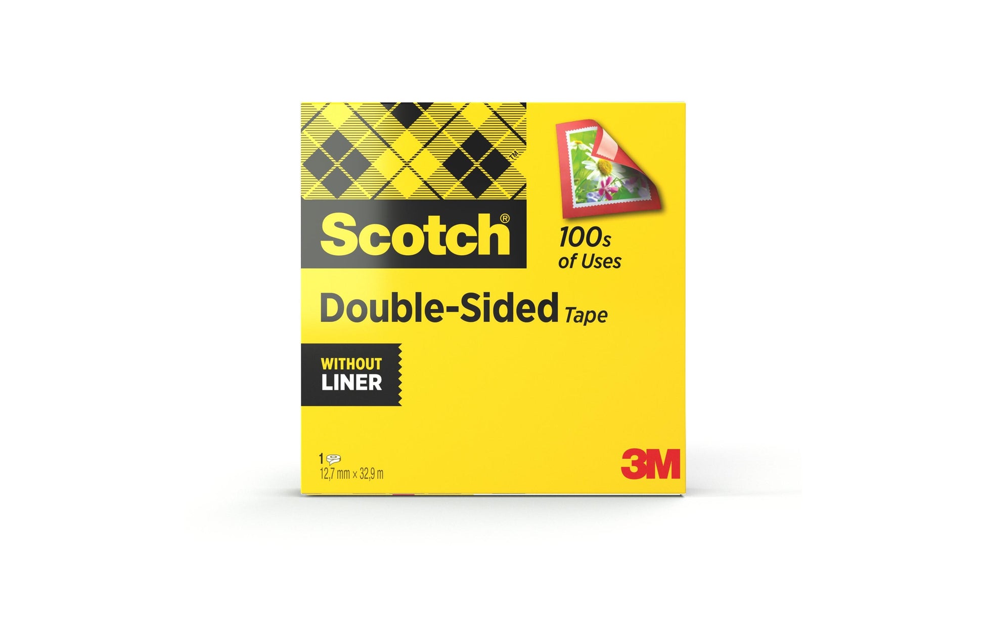 Scotch Doppelseitiges Klebeband 665 – permanent, Zelluloseacetat, 12 mm × 33 m, transparent, Kern Ø 75 mm