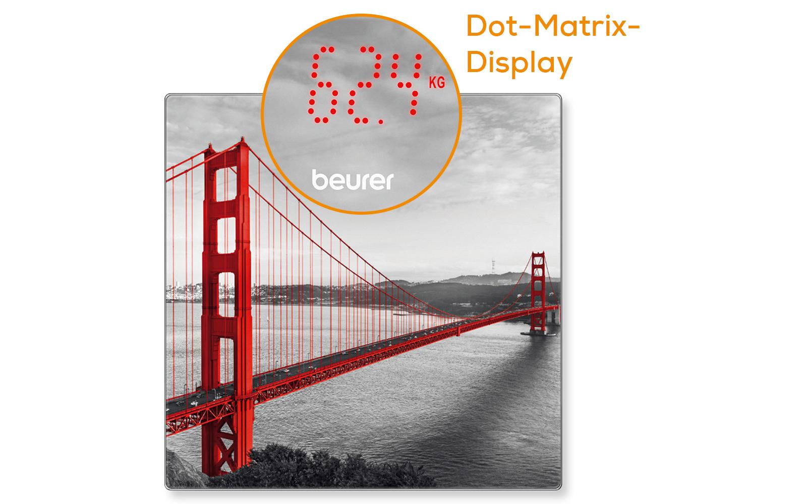 Beurer Digitale Personenwaage GS215 San Fran – Glas – 180 kg – Grau