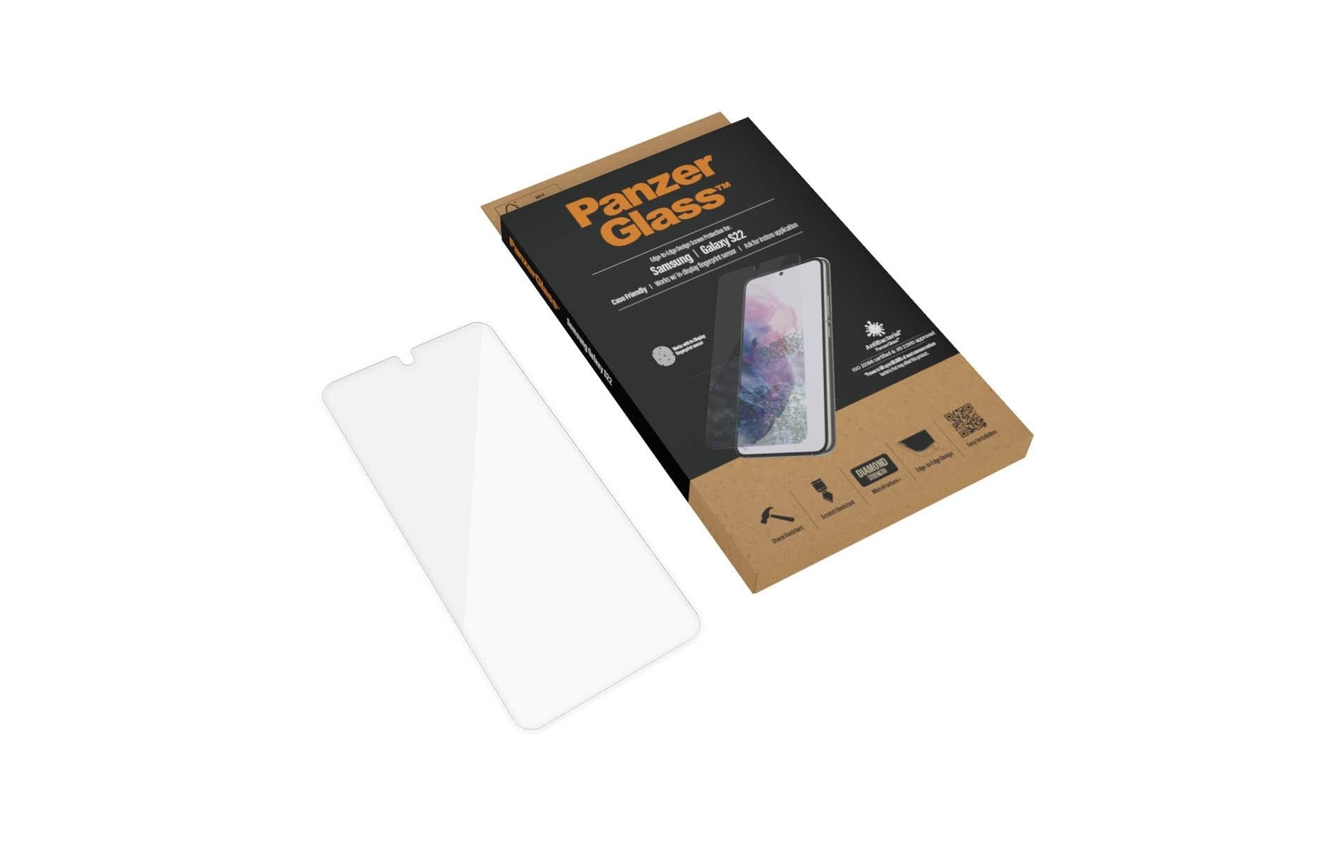 PanzerGlass Displayschutz (Panzerglas), Case Friendly – für Galaxy S22 5G