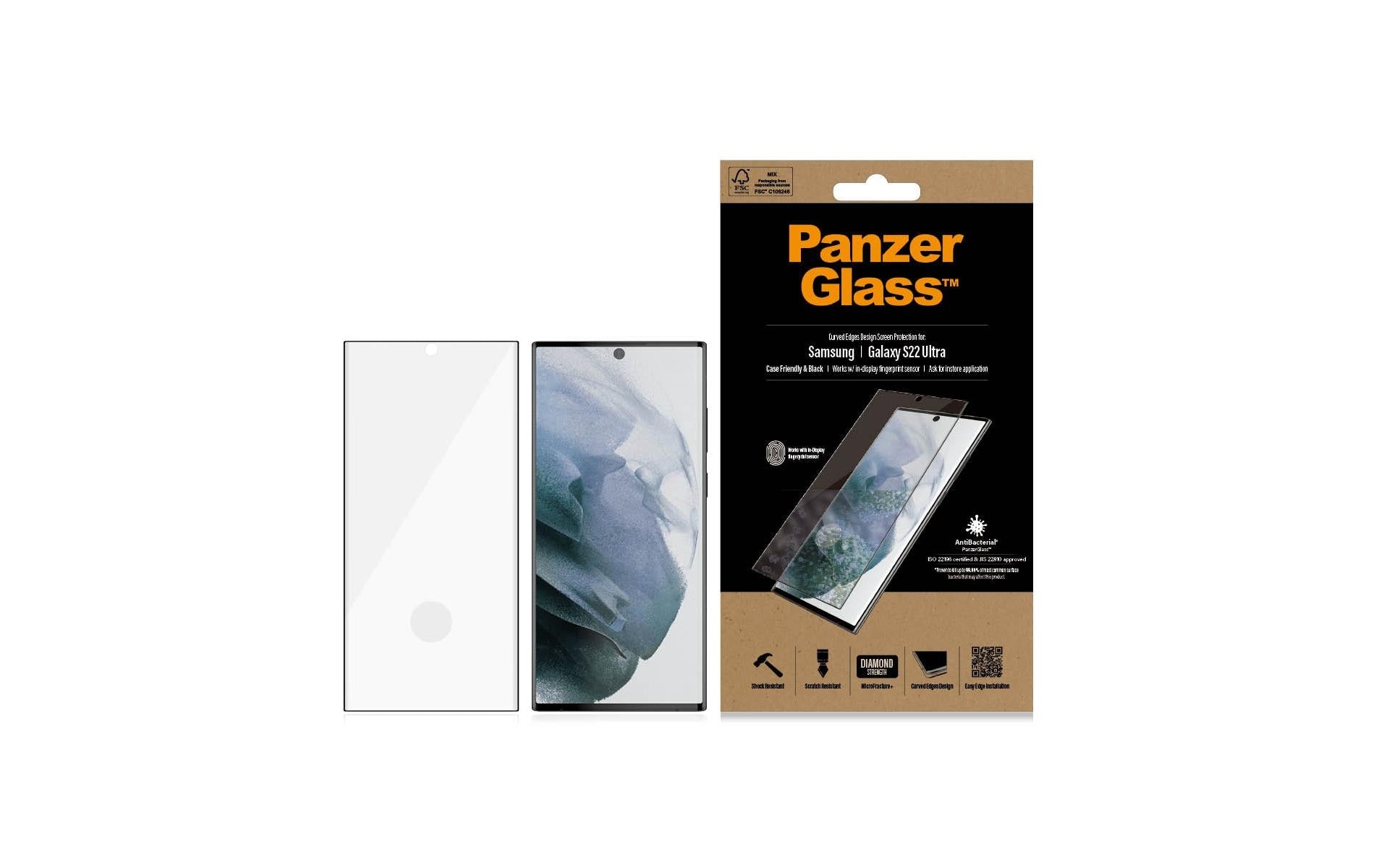 PanzerGlass Displayschutzglas – für Samsung Galaxy S22 Ultra, Hartglas, Transparent – 1er-Pack