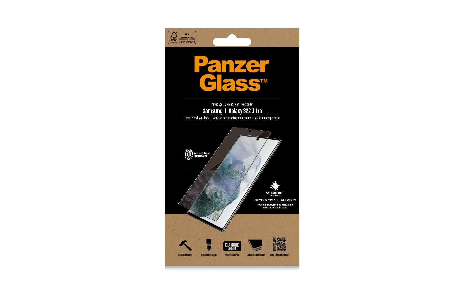 PanzerGlass Displayschutzglas – für Samsung Galaxy S22 Ultra, Hartglas, Transparent – 1er-Pack