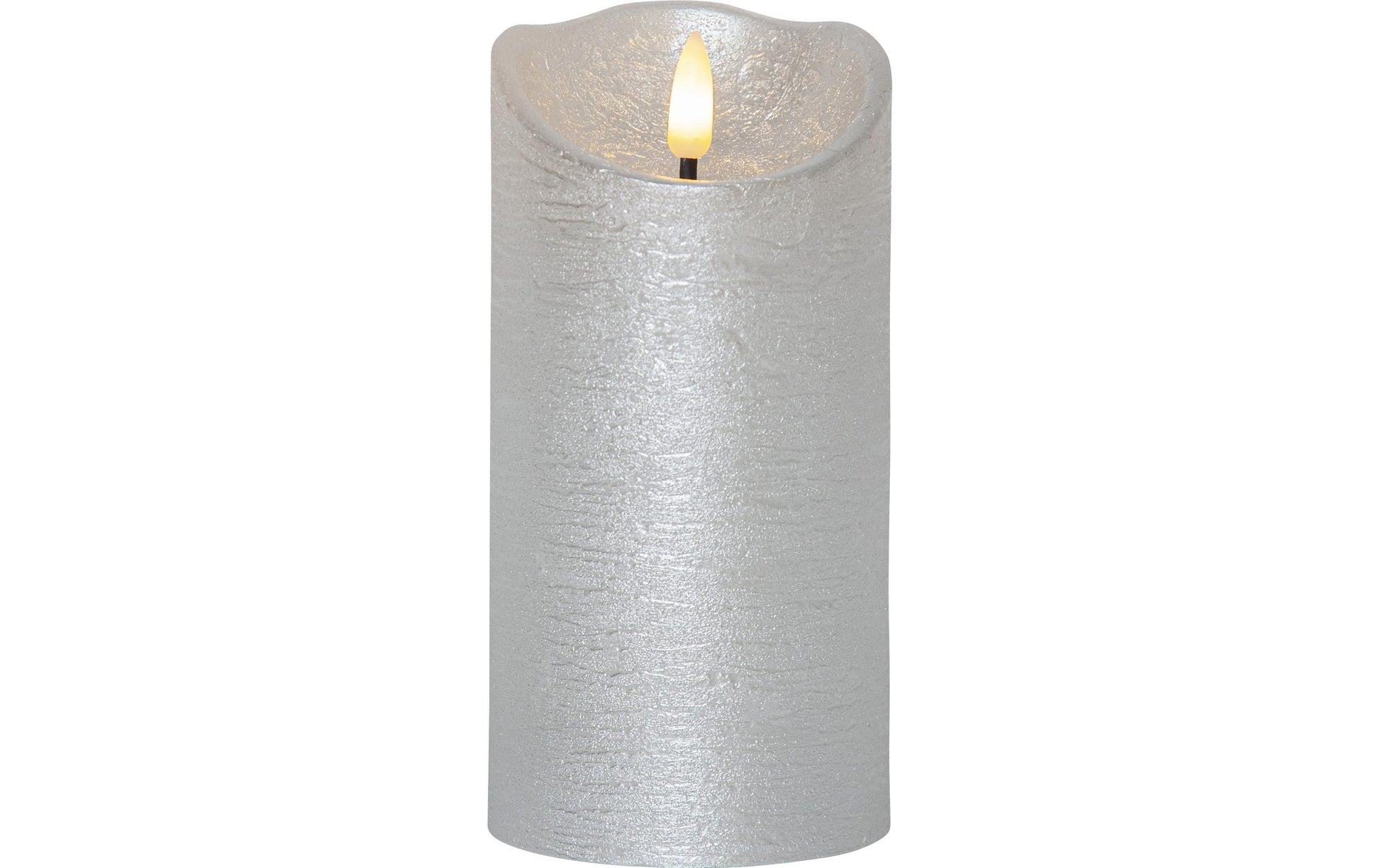 Star Trading LED-Kerze – Ø 7,5 × 15 cm – Wachs, Silber