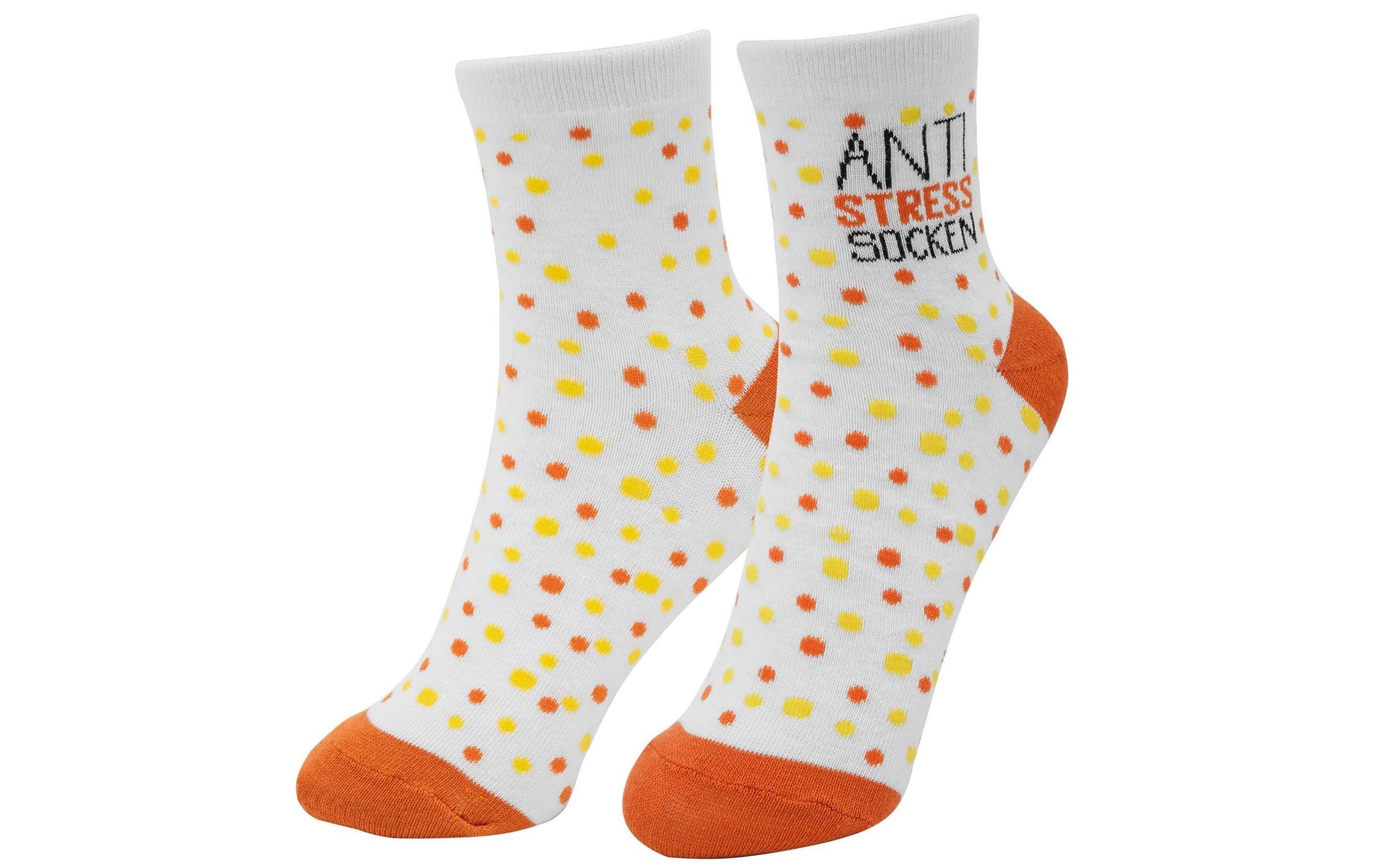 Sheepworld Socken – Grösse 36–40, Weiss/Orange, 80% Baumwolle/15% Nylon/5% Elasthan, 1 Paar