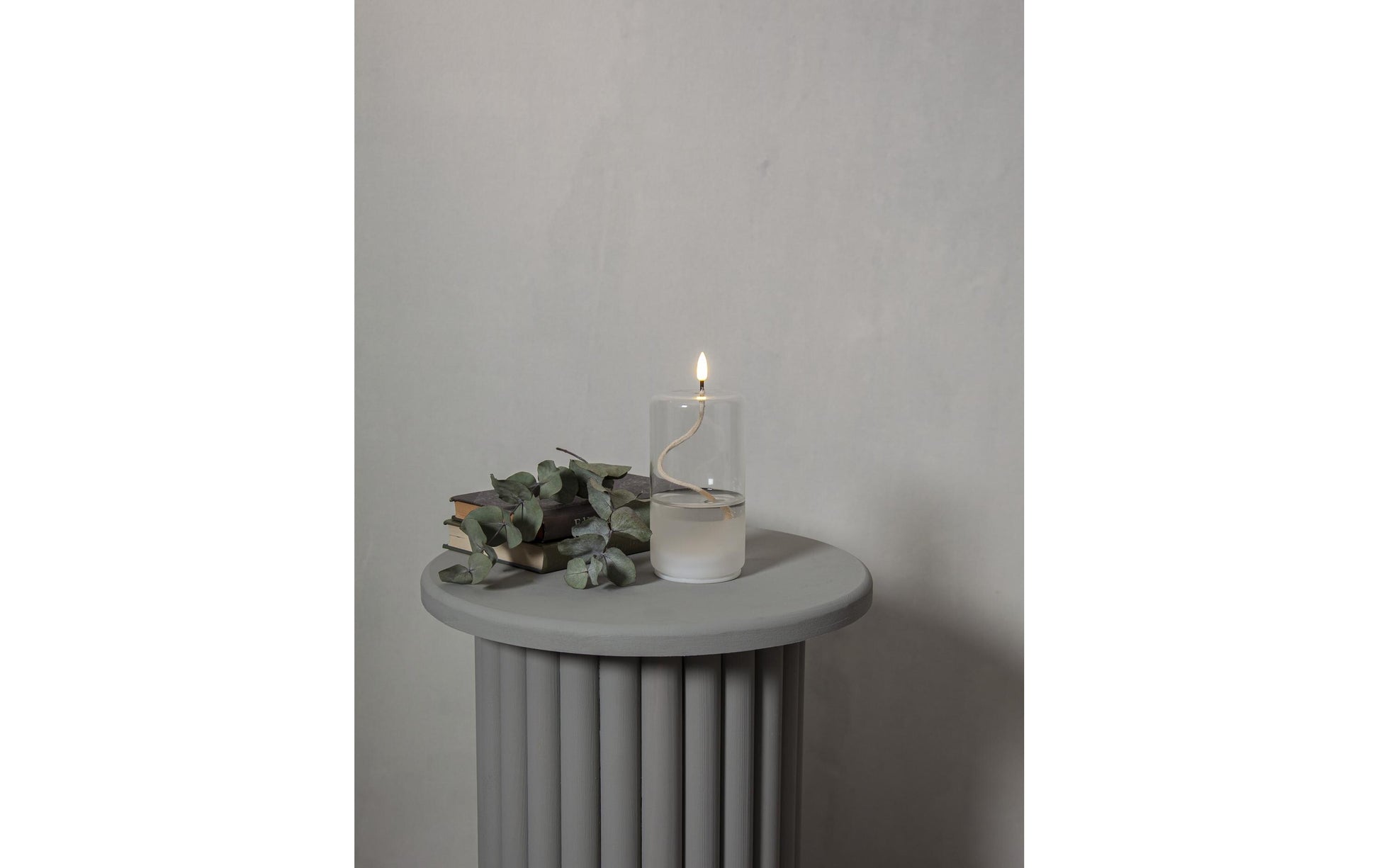 Star Trading Laterne Flamme Float – Ø 8 × 17,5 cm, 0,03 W, Warmweiss, Transparent/Weiss, Flackernd, Timer