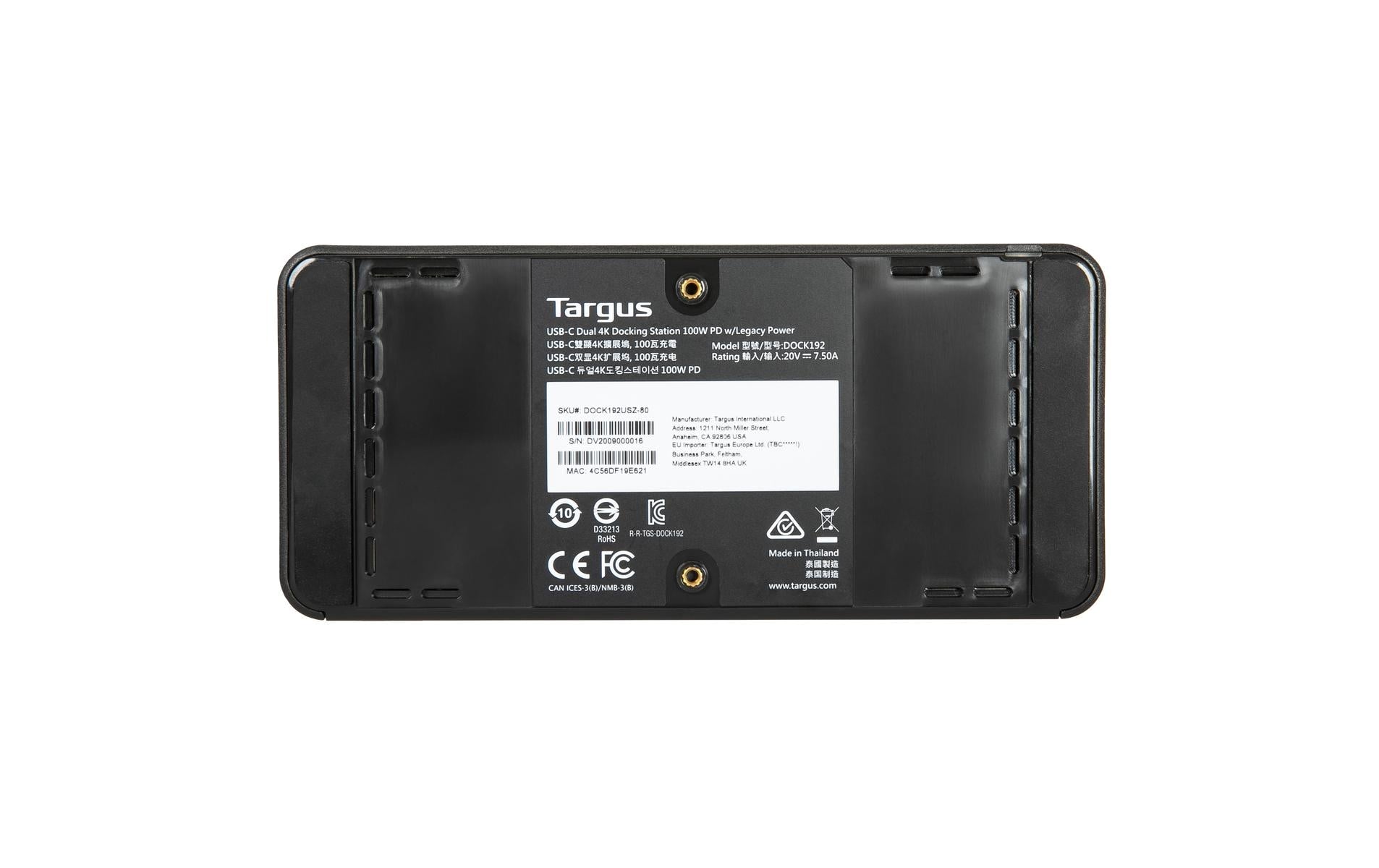 Targus DOCK182EUZ Dockingstation – USB-C, 2× DP, 1× HDMI, 4× USB-A, 1× USB-C, 100 W PD