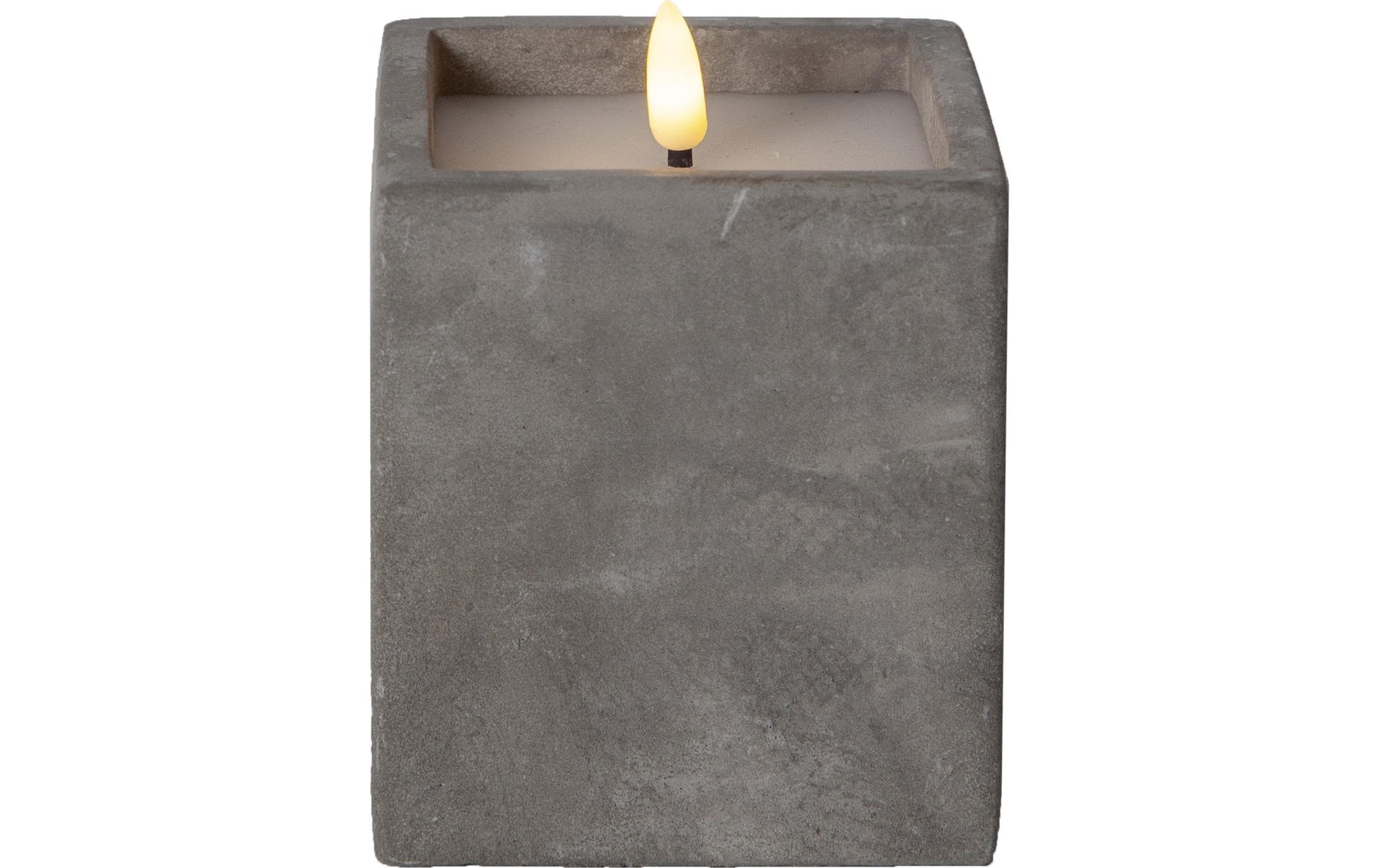 Star Trading LED-Säulenkerze – Ø 9 × 11,5 cm – Wachs, Grau