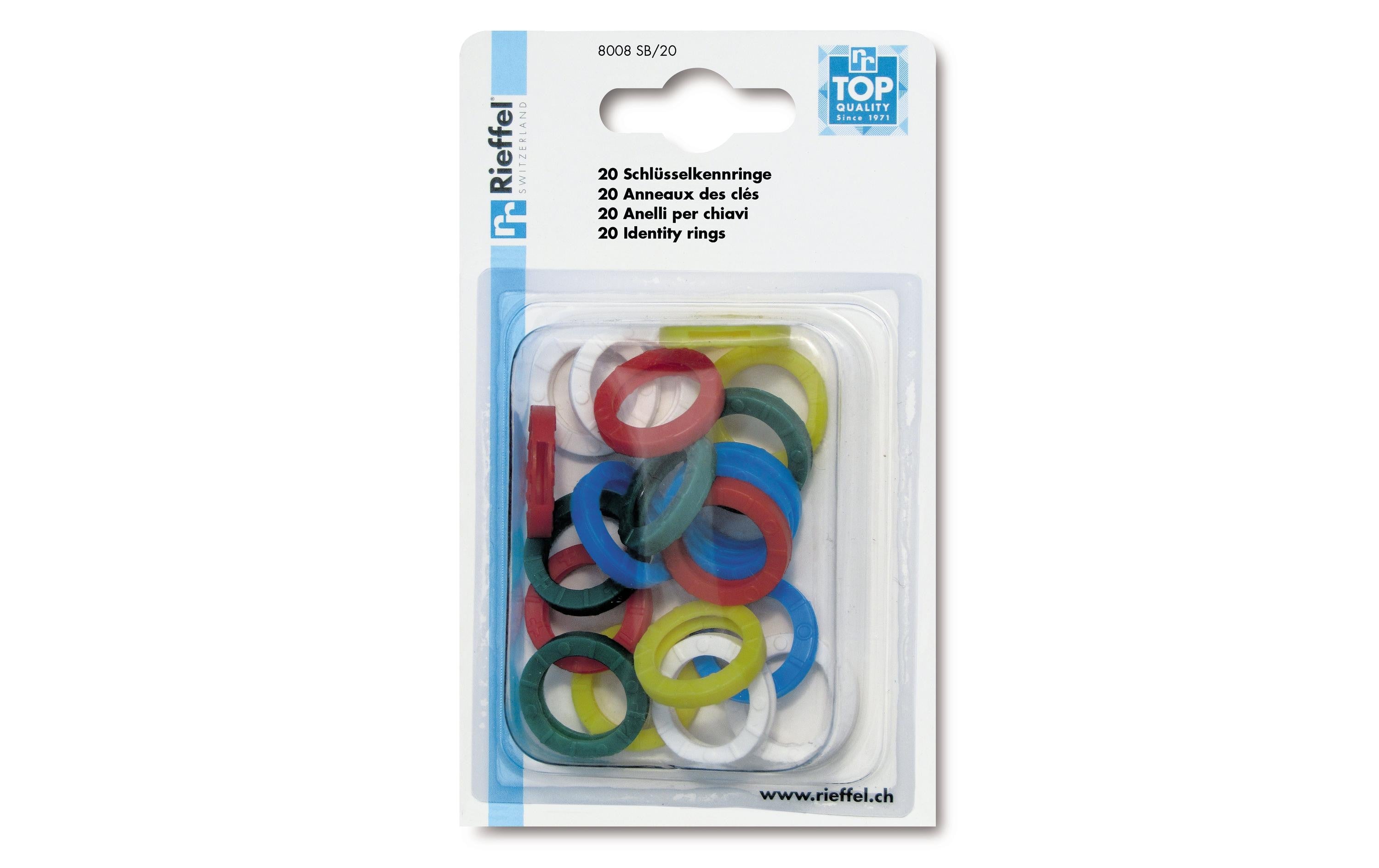 Robert rieffel Rieffel Schlüsselring – Mehrfarbig, Ø 25 mm, 20er-Pack