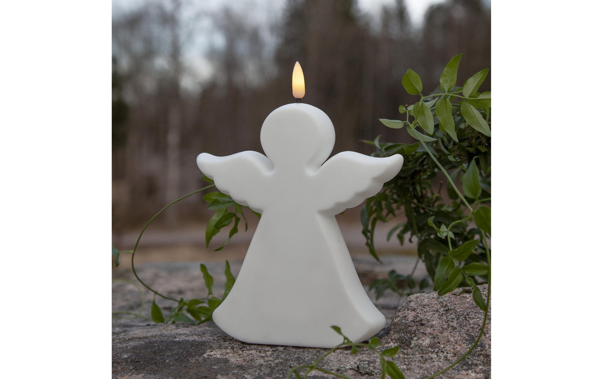 Star Trading Dekorative Aussenleuchte – 18 cm, 0,03 W, Warmweiss, IP44, Batteriebetrieb, Timer, Weiss, Kunststoff