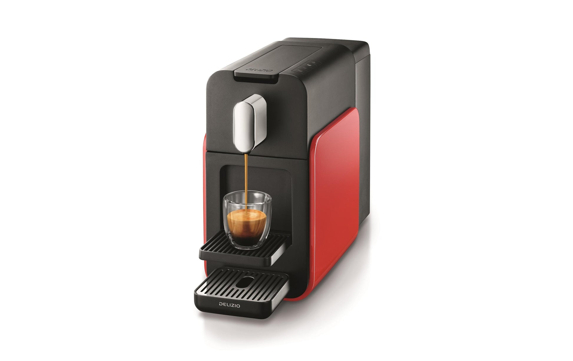 Delizio Brava 10196198 Kapselmaschine – für Delizio-Kapseln, 19 bar, 1,3 l, Rot