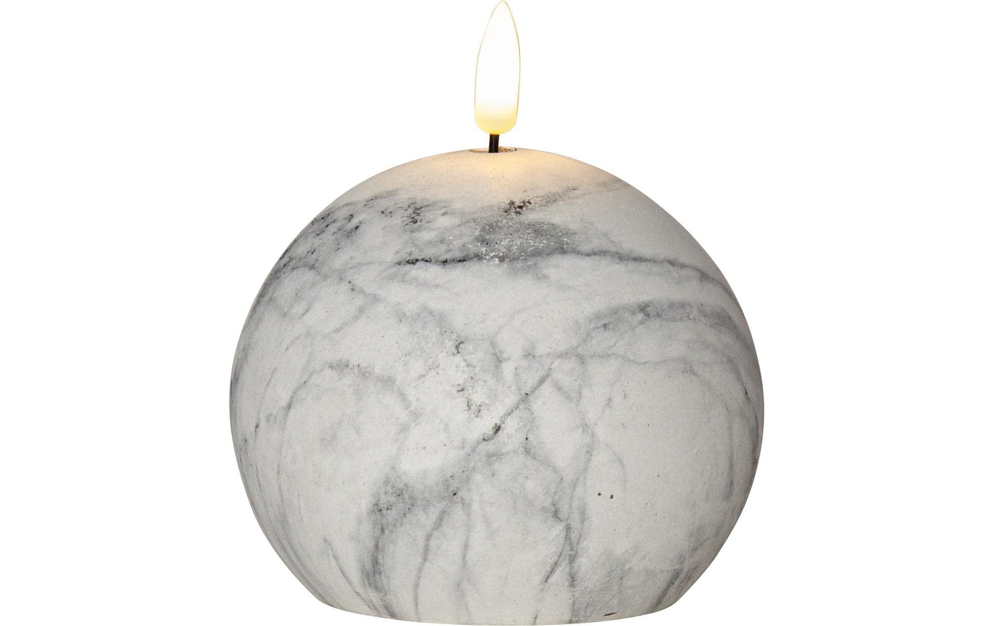 Star Trading LED-Kerze – Ø 10 × 12 cm – Kunststoff, grau