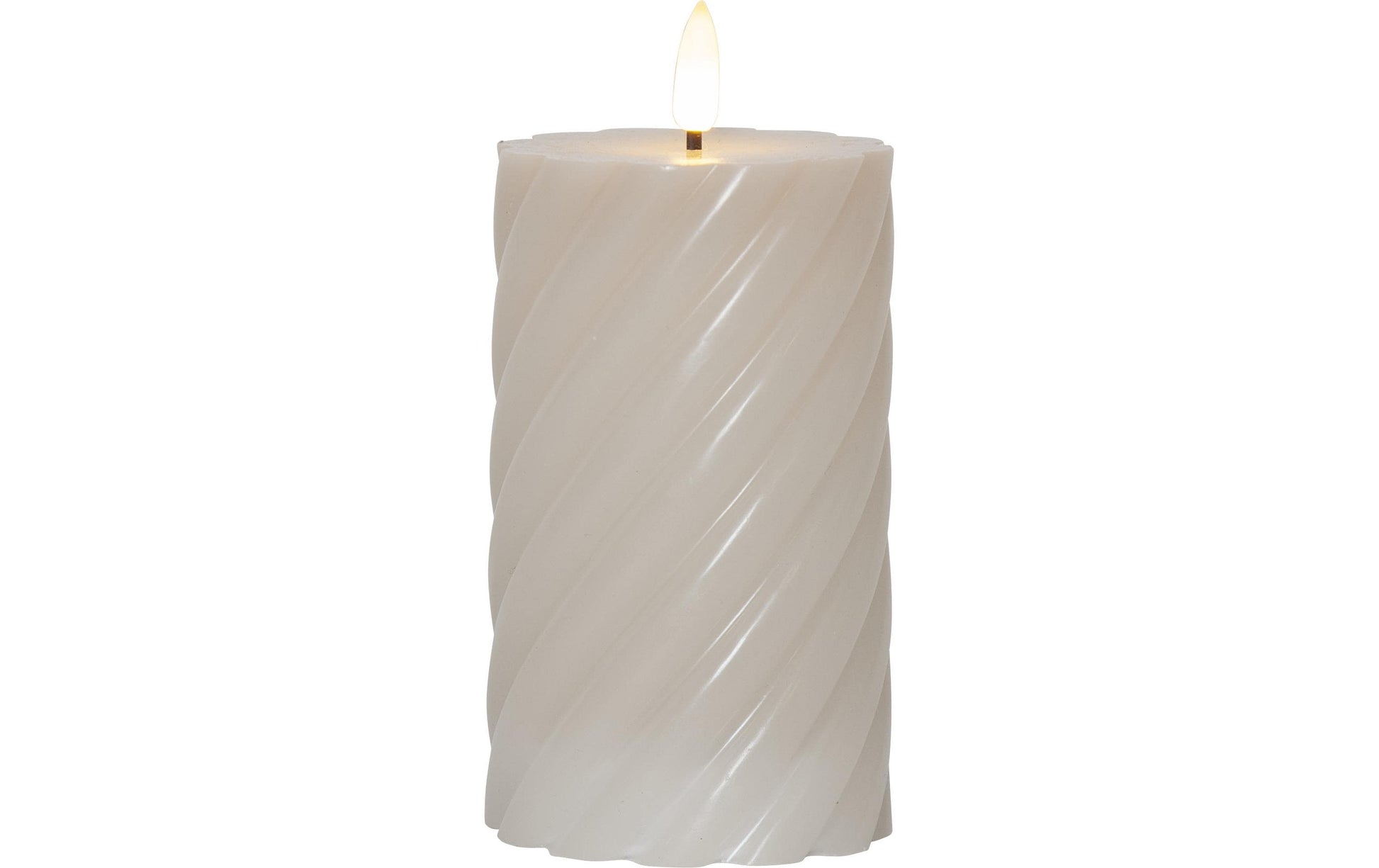 Star Trading LED Stumpenkerze – Ø 7,5 × 15 cm – Wachs, beige