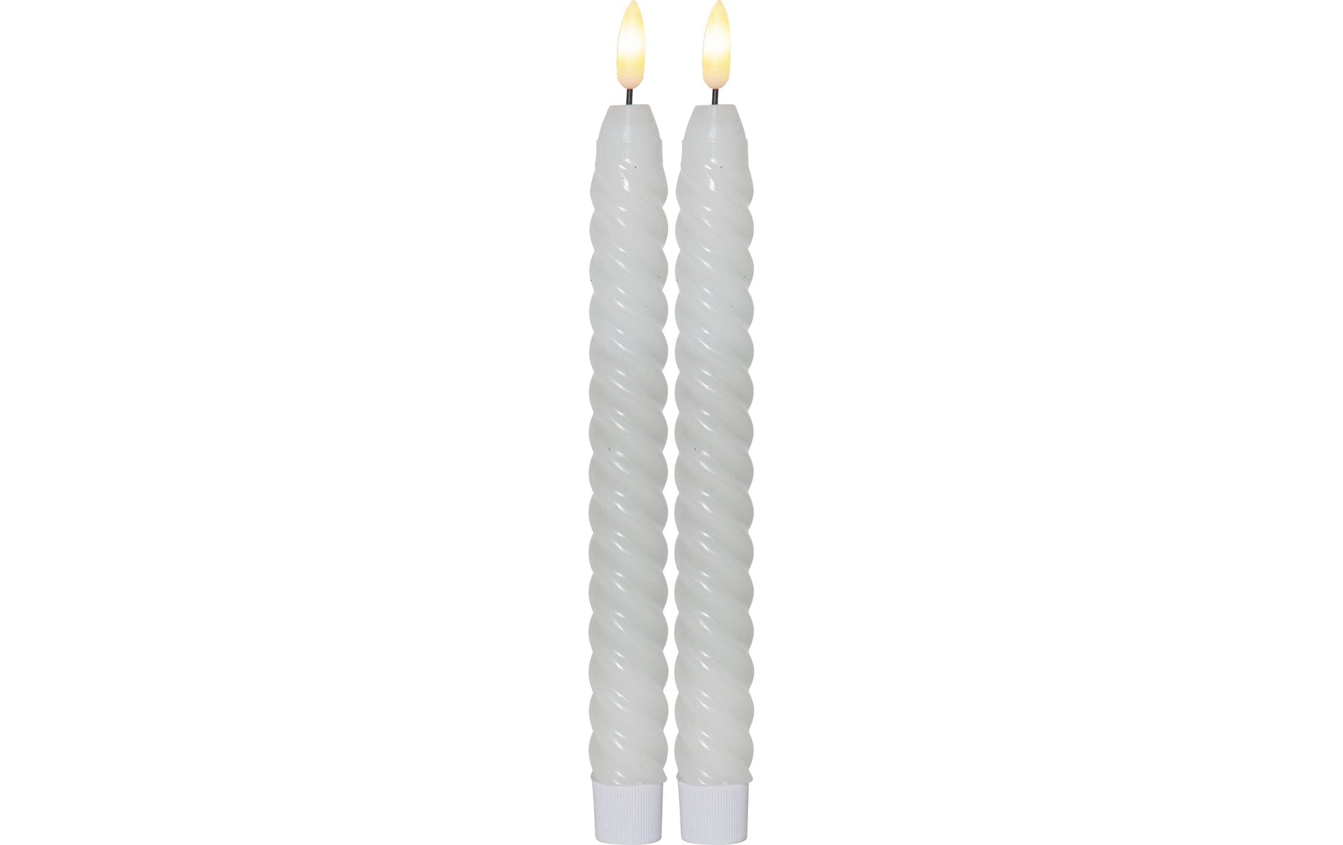 Star Trading LED-Teelicht Dinner Kerze Flamme Swirl – 2er Pack, Ø 2,3 × 25 cm, Warmweiss, Timer, flackernd